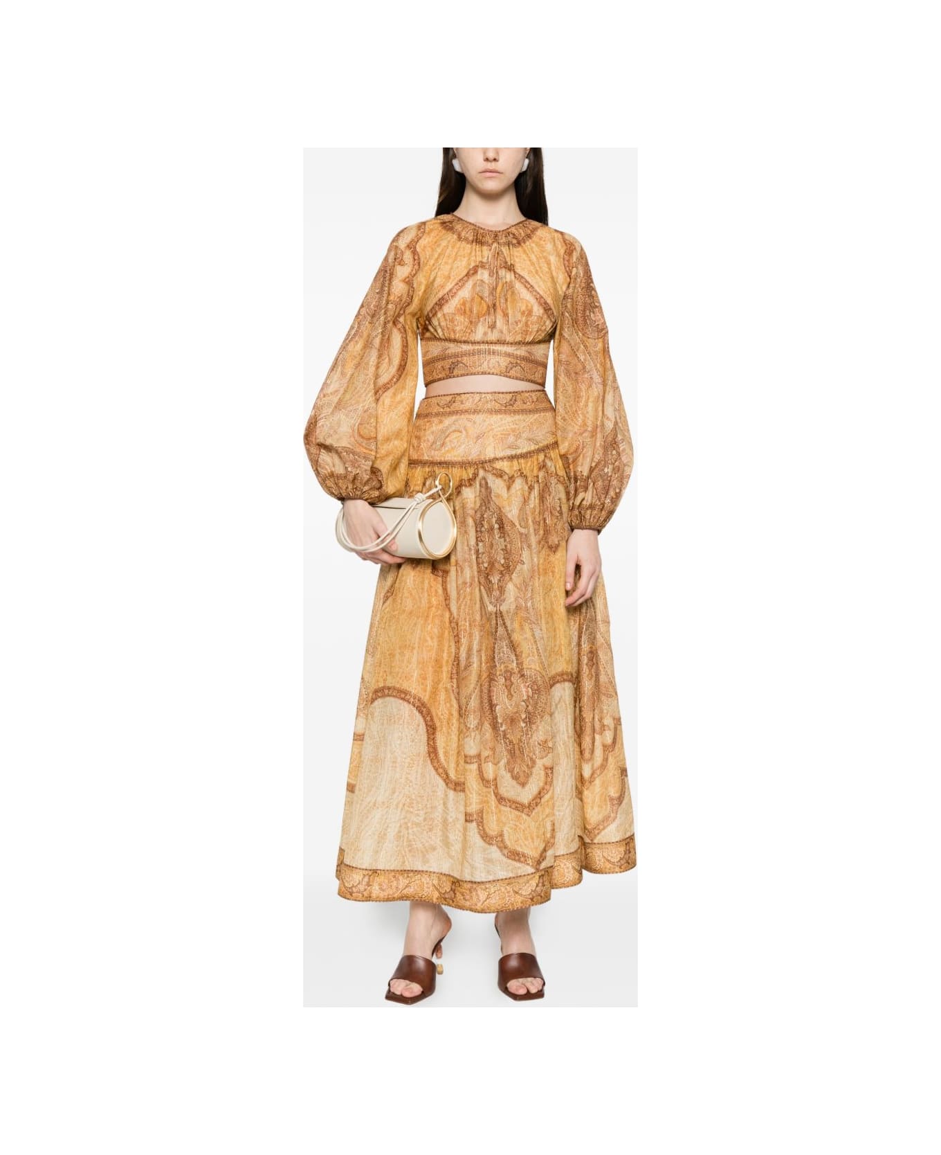 Zimmermann Wanderlust Cotton And Silk Maxi Skirt - Beige