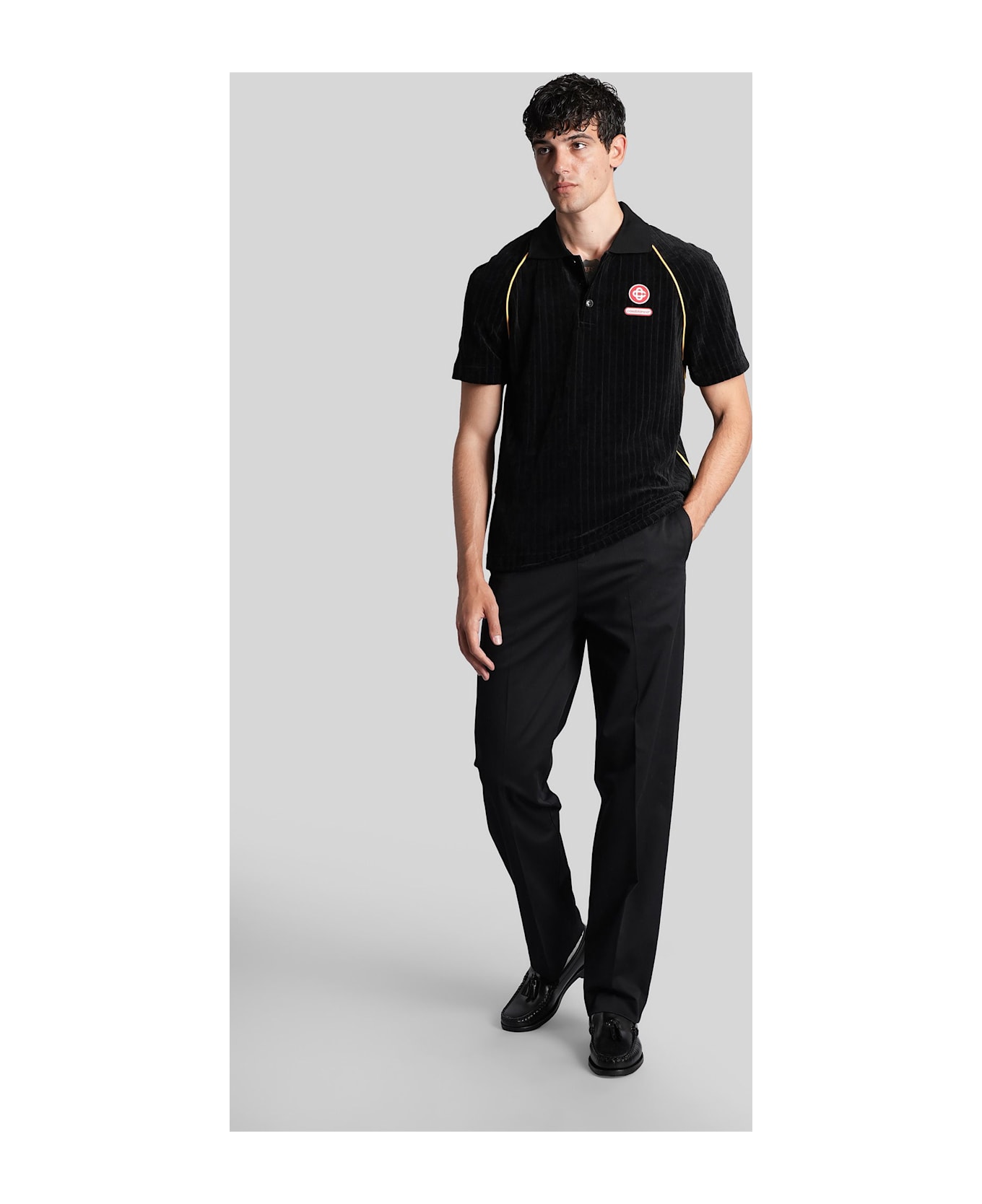 Casablanca Polo In Black Wool And Polyester - black