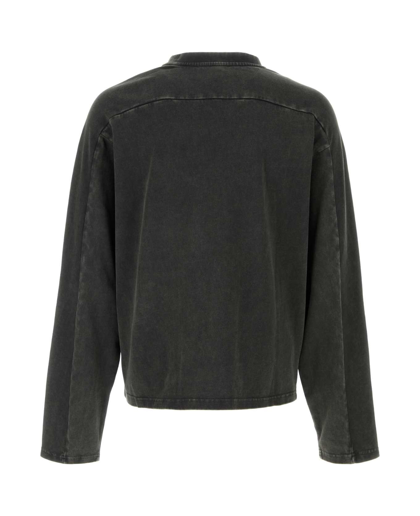 Entire Studios Graphite Cotton T-shirt - WASHEDBLACK