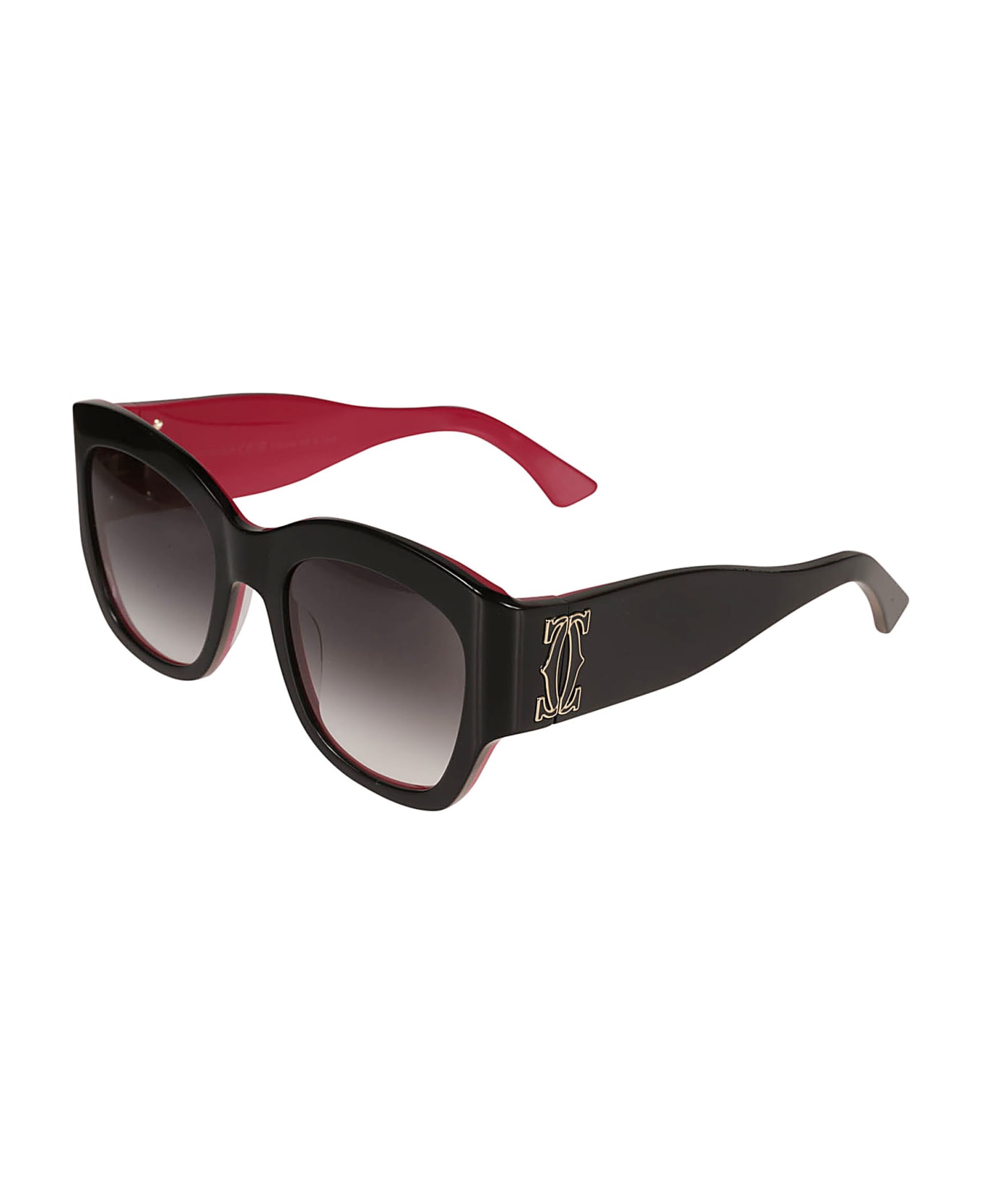 Cartier Eyewear Curved Square Sunglasses - Black