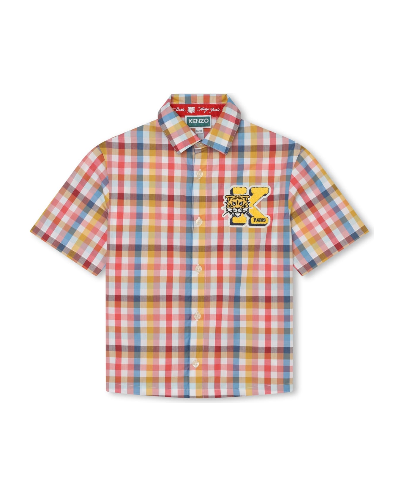 Kenzo Kids Camicia Con Ricamo - Multicolor シャツ