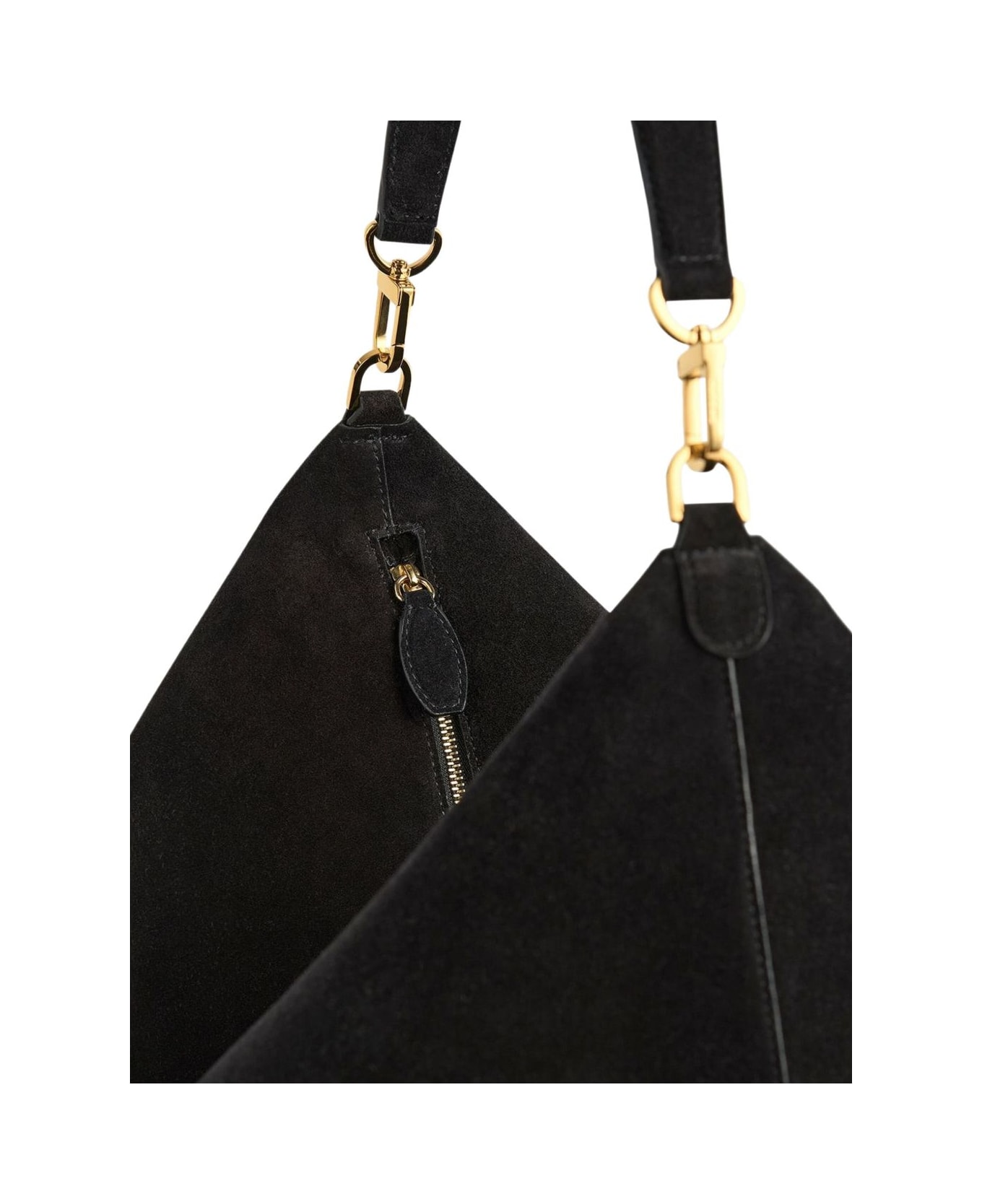 Totême Suede Leather Tote Bag - Black
