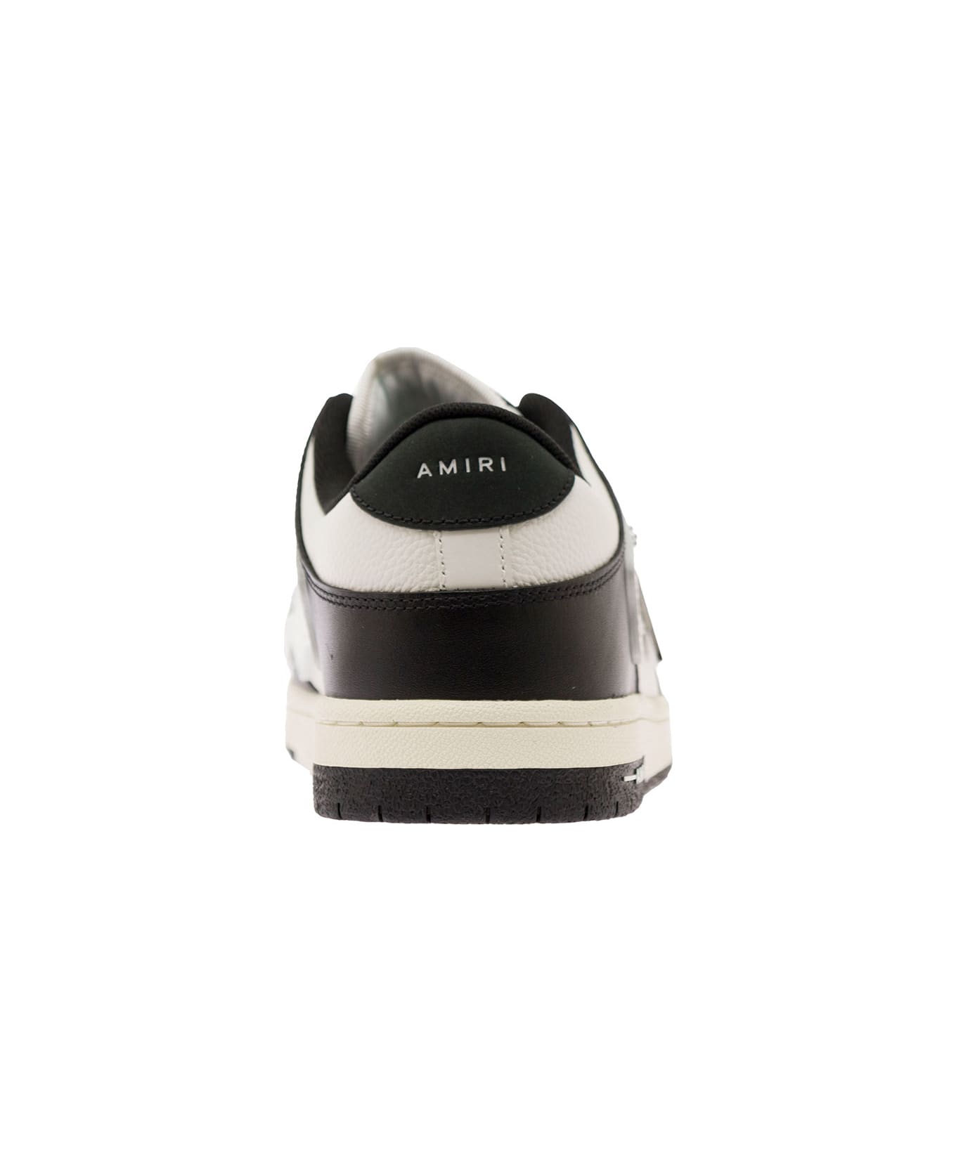 AMIRI 
skel Top Low
 White And Black Sneakers With Skeleton Patch In Leather Man - Black