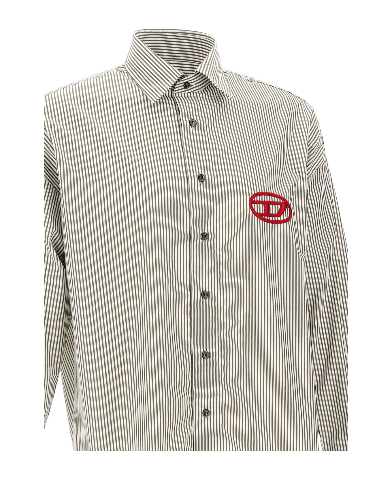 Diesel "s-douber"cotton Shirt - GREY/WHITE シャツ
