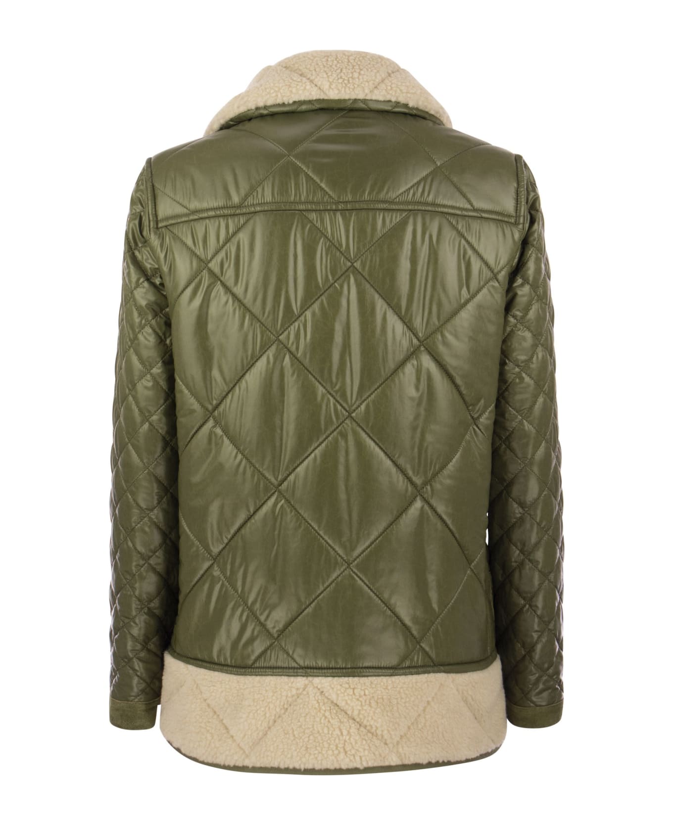 Fay 3 Quilted Hooks With Shearling Effect Inserts Fay ダウンジャケット