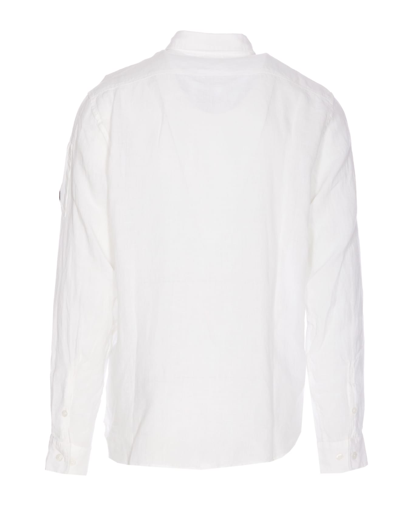 C.P. Company Logo Linen Shirt - White