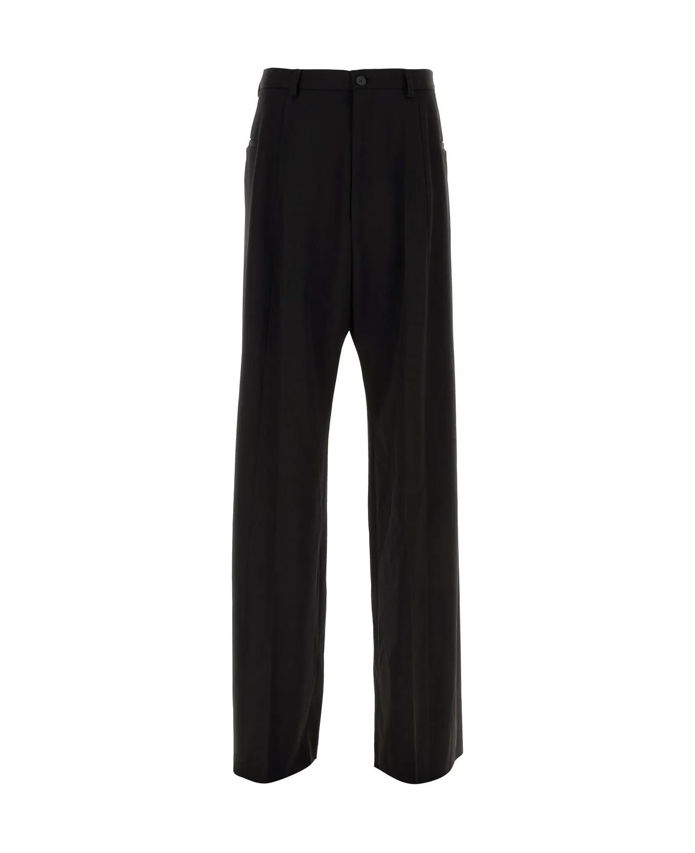 Balenciaga Pants In Black Wool - NERO