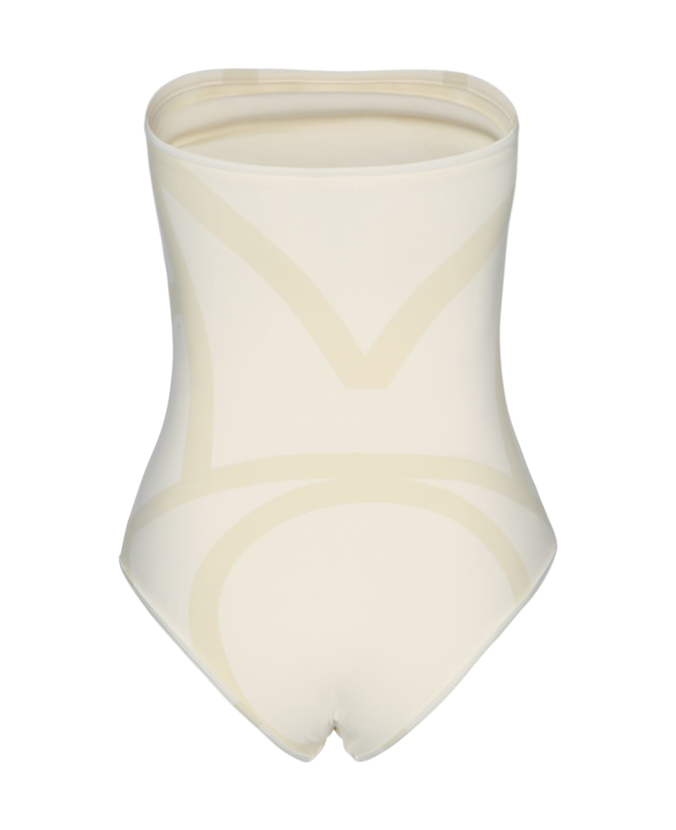 Totême Monogram Strapless Swimsuit - ECRUSTRAW
