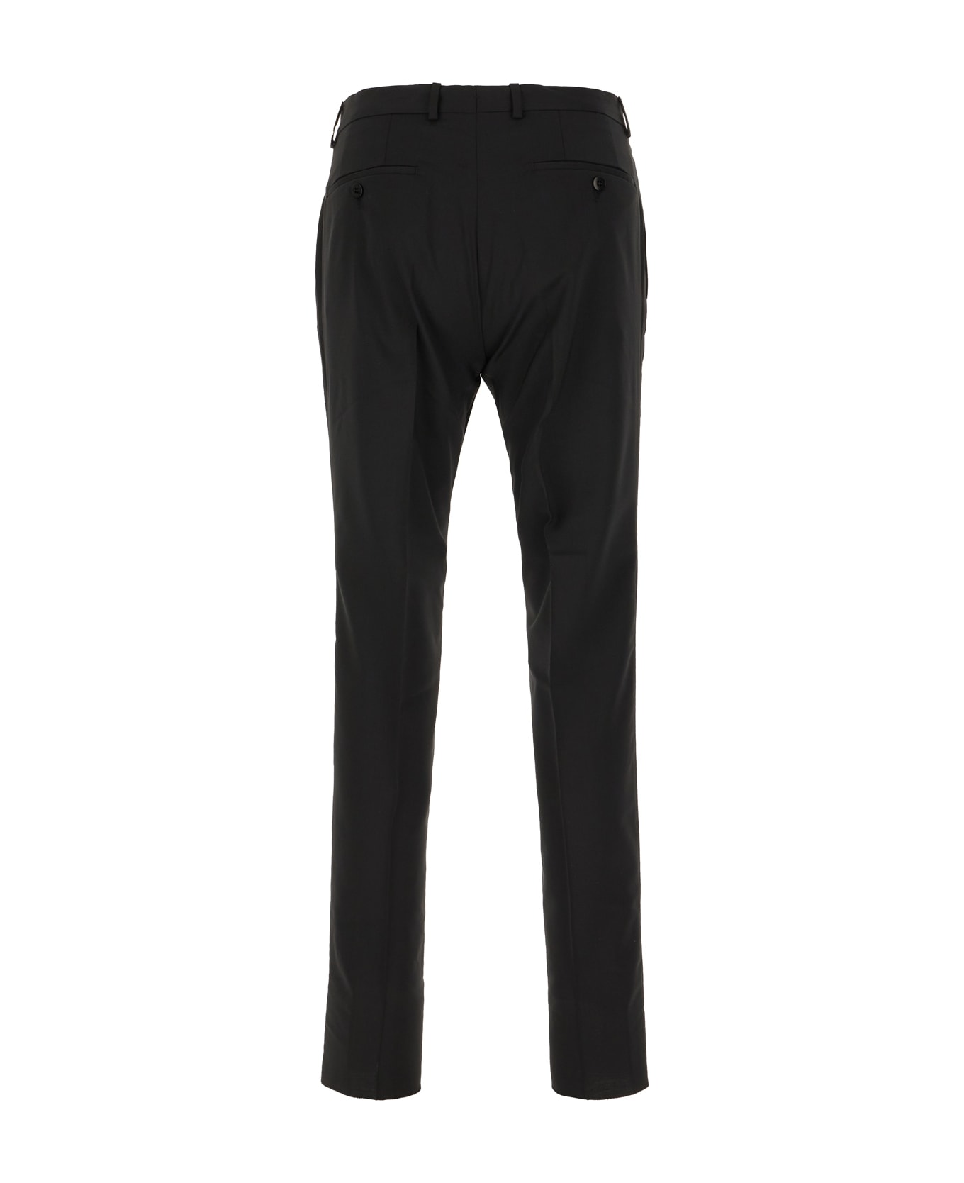 Zegna Black Wool Blend Pants - BLACK