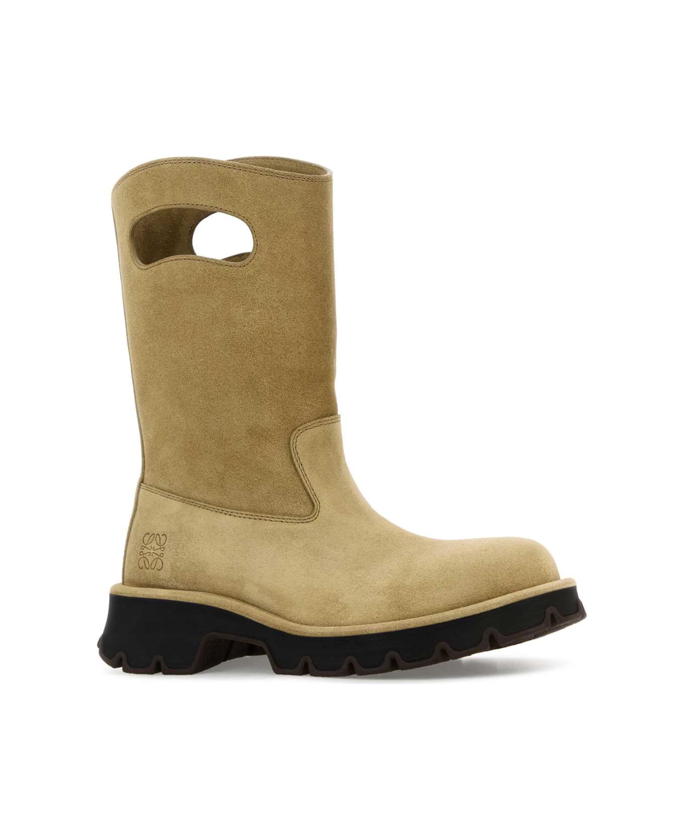 Loewe Beige Suede Boots - SAHARA