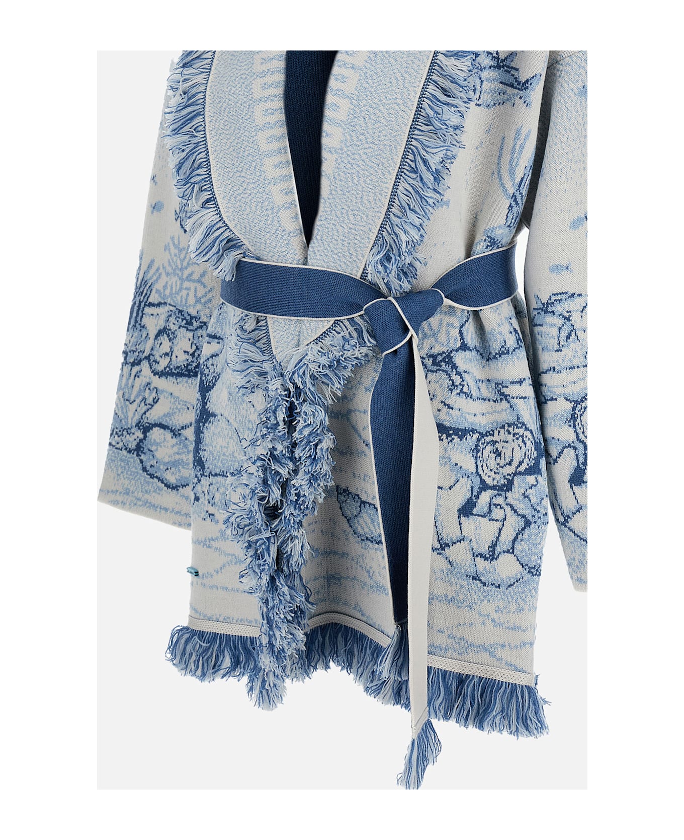 Alanui Deep In The Ocean Cardigan - Clear Blue