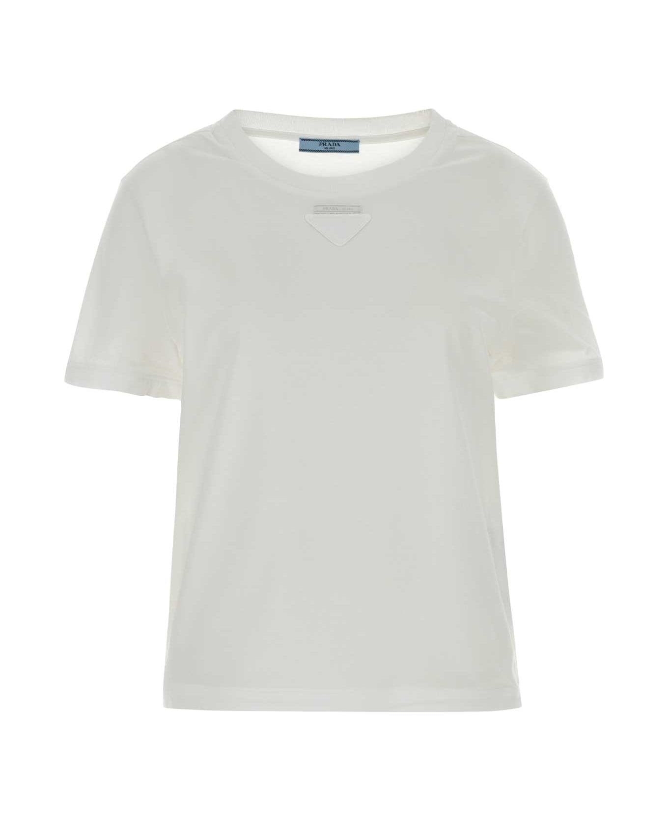 Prada White Cotton T-shirt - Bianco