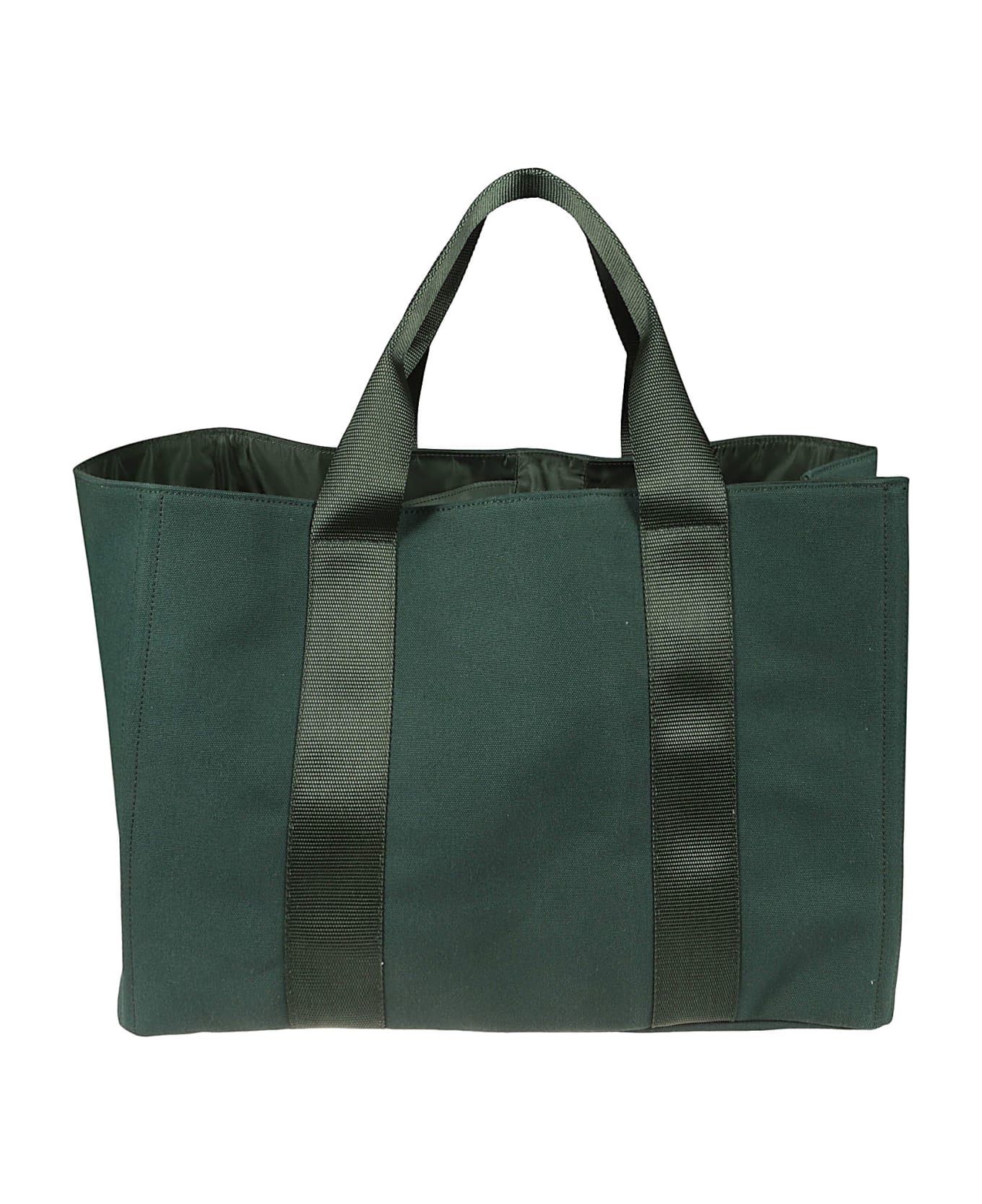 Prada Logo Plaque Applique Shopper Bag - Green
