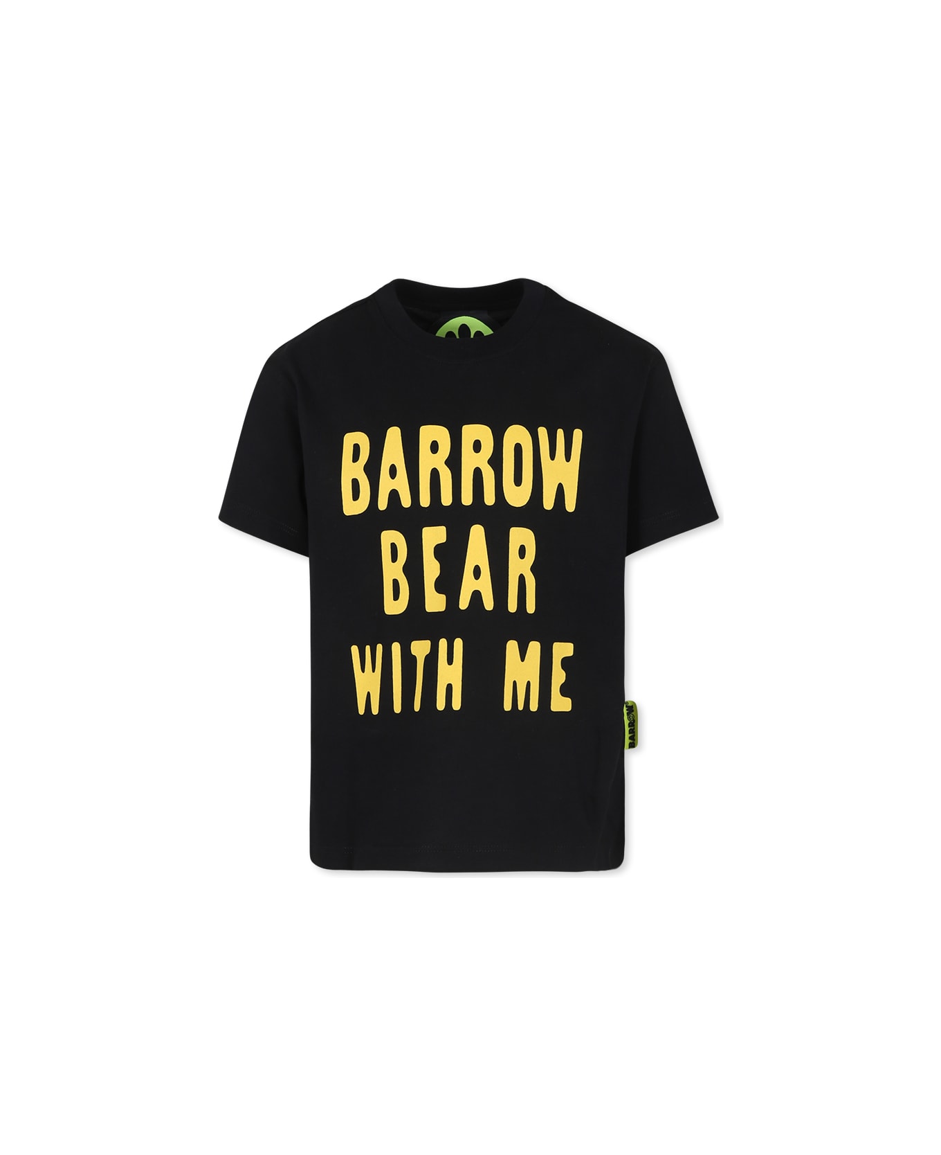 Barrow Black T-shirt For Kids With Logo And Bear - Nero