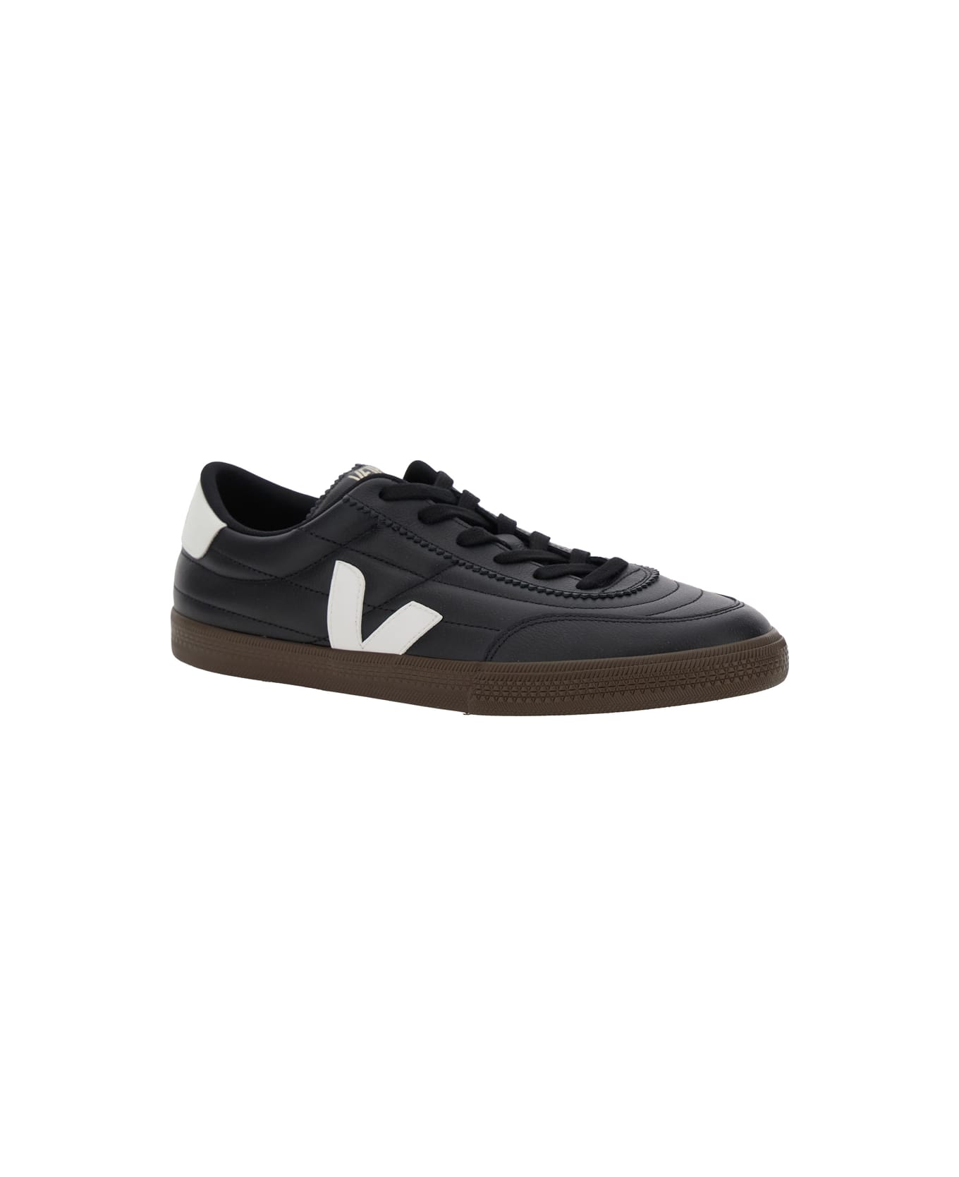 Veja 'panenka' Black Sneaker With Logo On The Side And Contrasting Heel In Leather Unisex - Black