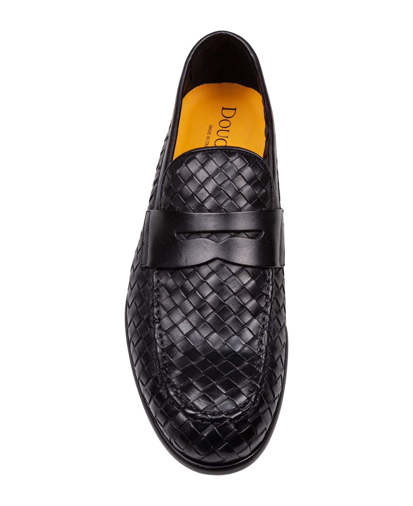 Doucal's Penny Adler Moccasin In Woven Leather Color Black - Black