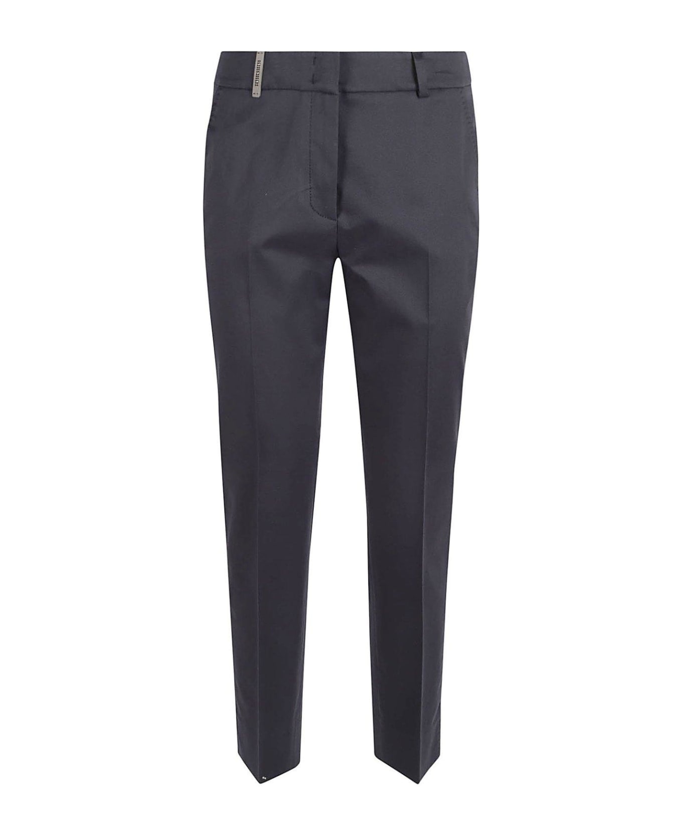 Peserico Mid-rise Stretched Tailored Trousers - BLUE