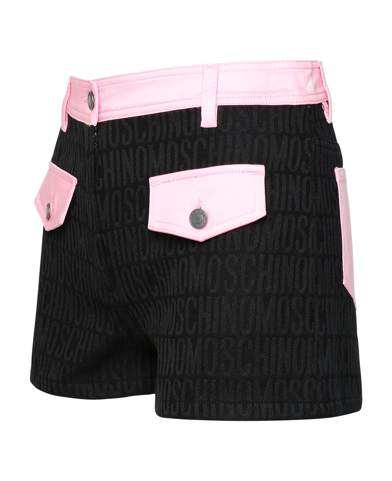 Moschino Black Cotton Blend Shorts - Black ショートパンツ