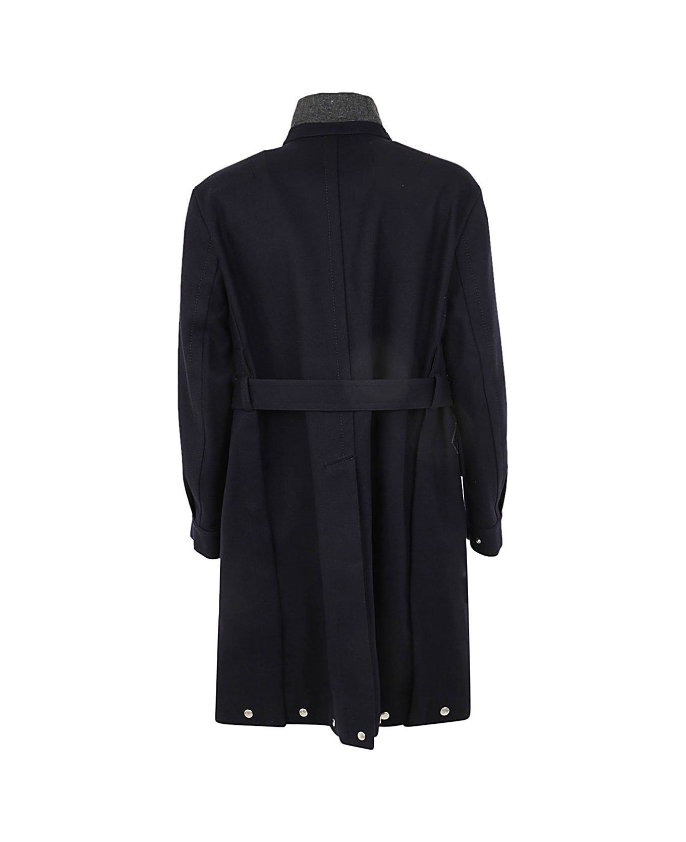 Sacai Belted Long Coat - Blu レインコート
