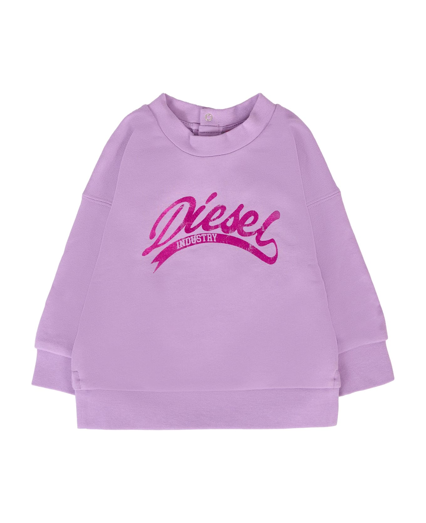 Diesel Lilac Sweatshirt For Baby Girl With Logo - Lilac