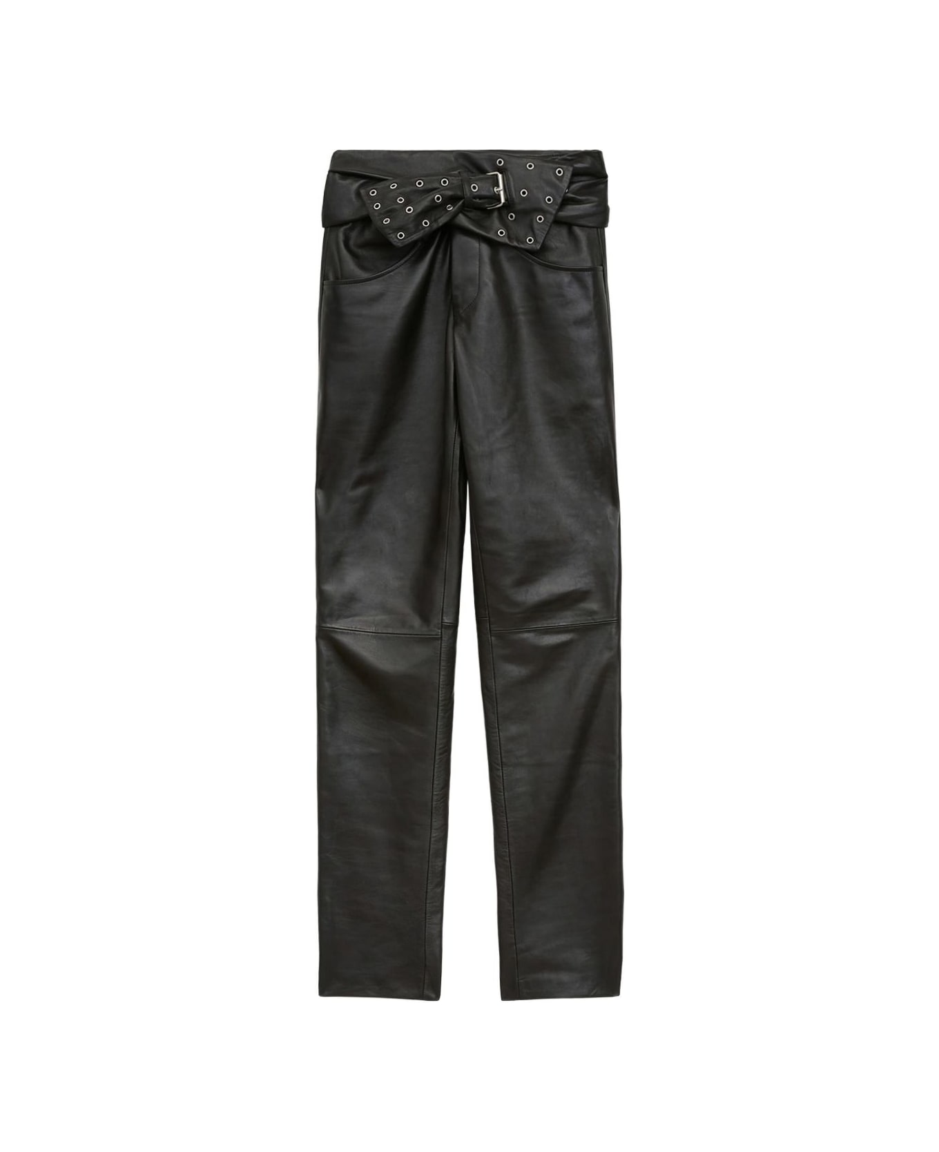 Isabel Marant Chazia Leather Trousers - Black