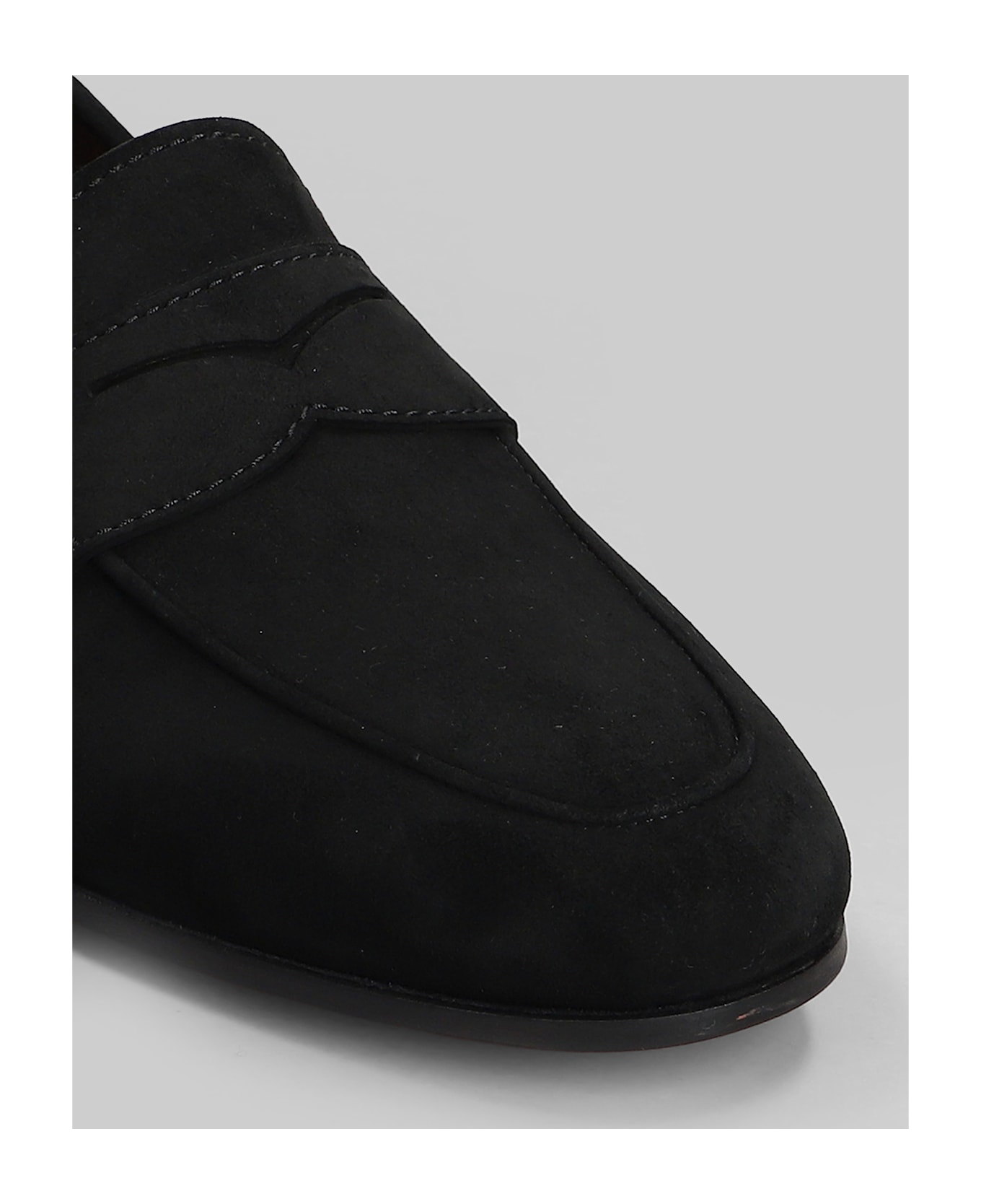 Santoni Carlos Loafers In Black Suede - black