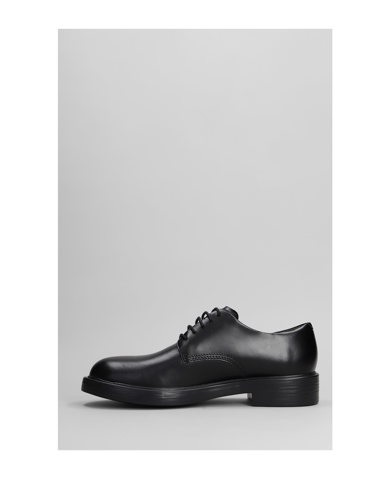 Camper Dean Lace Up Shoes In Black Leather - black