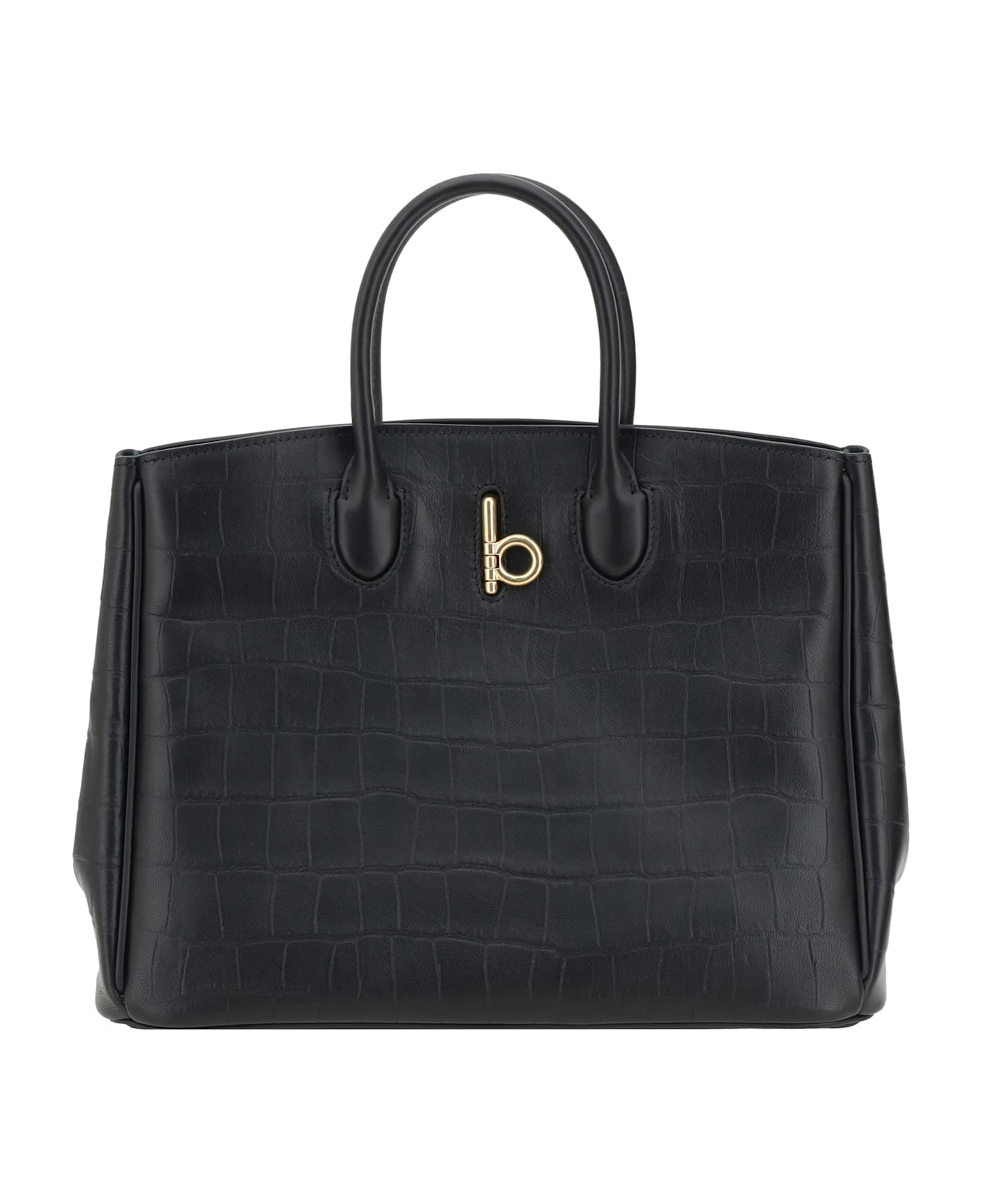 Burberry Crocco Handbag - BLACK