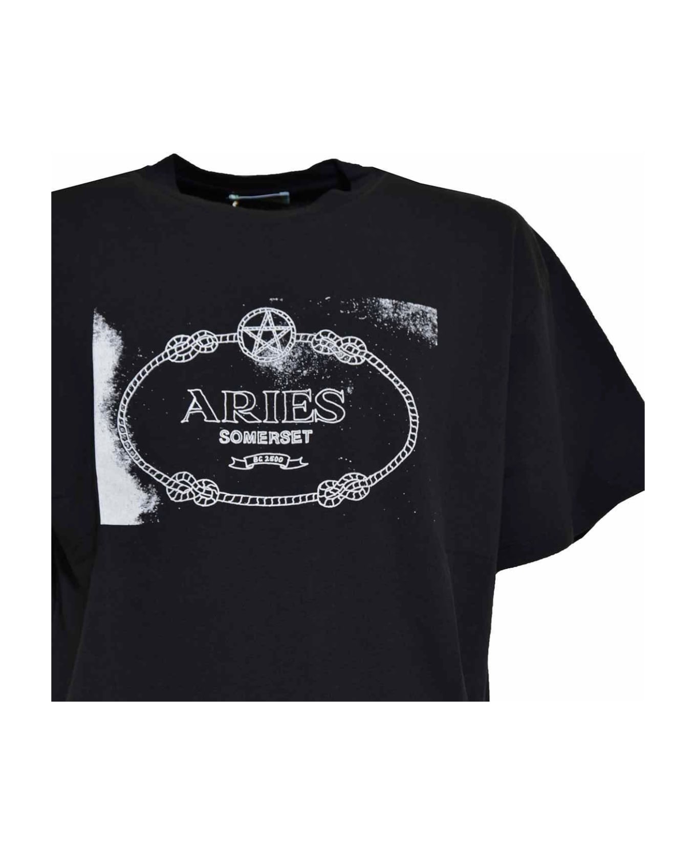 Aries Wiccan Ring Ss Crewneck T-shirt - Nero