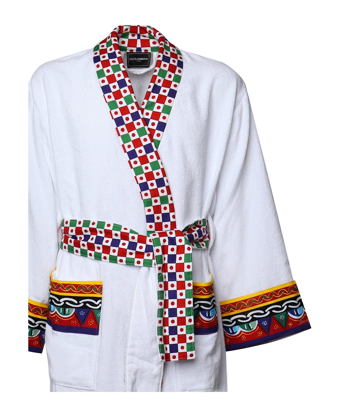 Dolce & Gabbana Carretto Cotton Bathrobe - CARRETTO, white