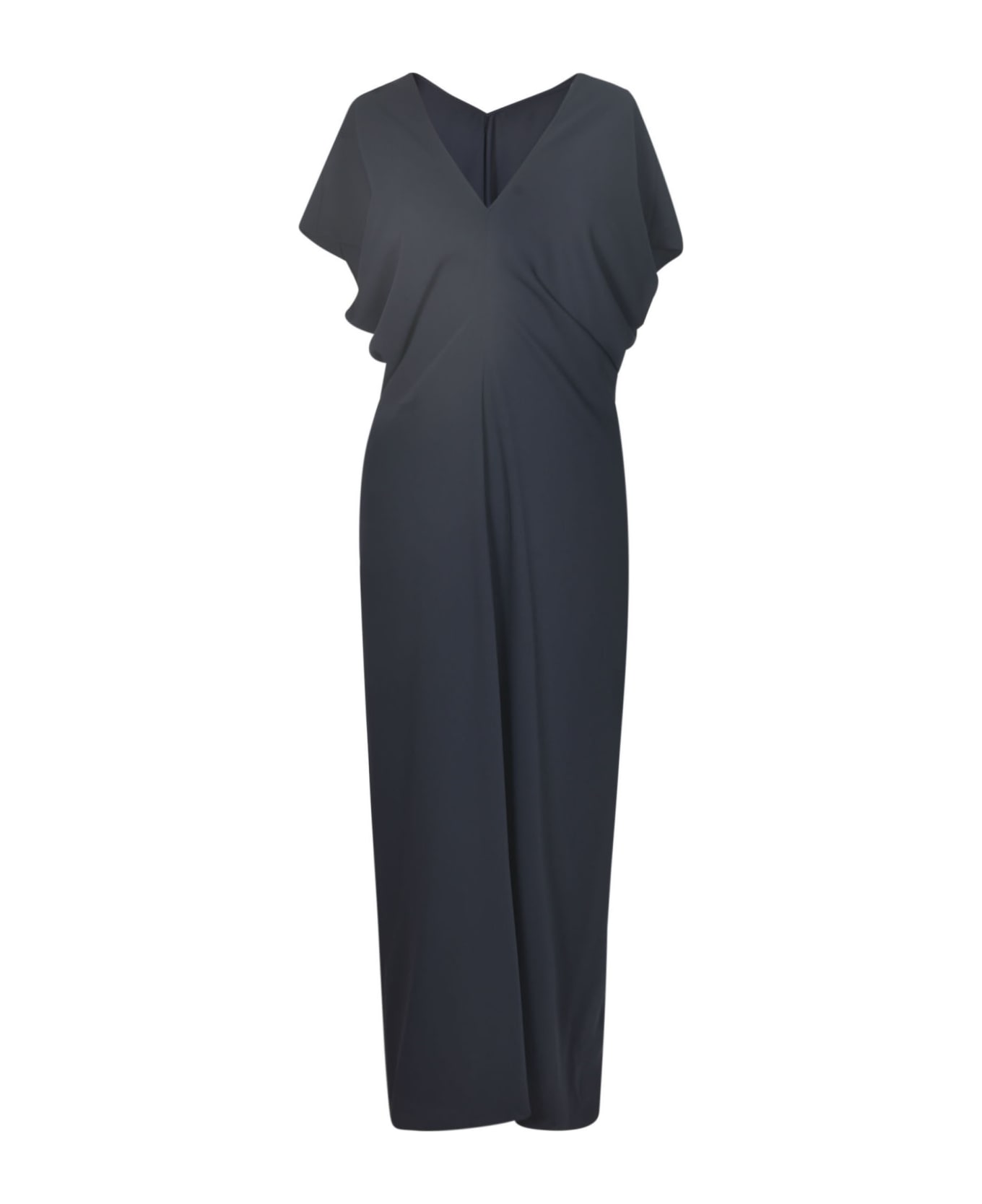 Parosh V-neck Capped Sleeve Dress - Blu ワンピース＆ドレス