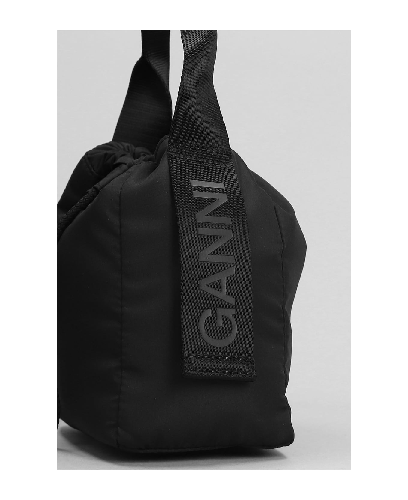 Ganni Hand Bag In Black Polyester - black
