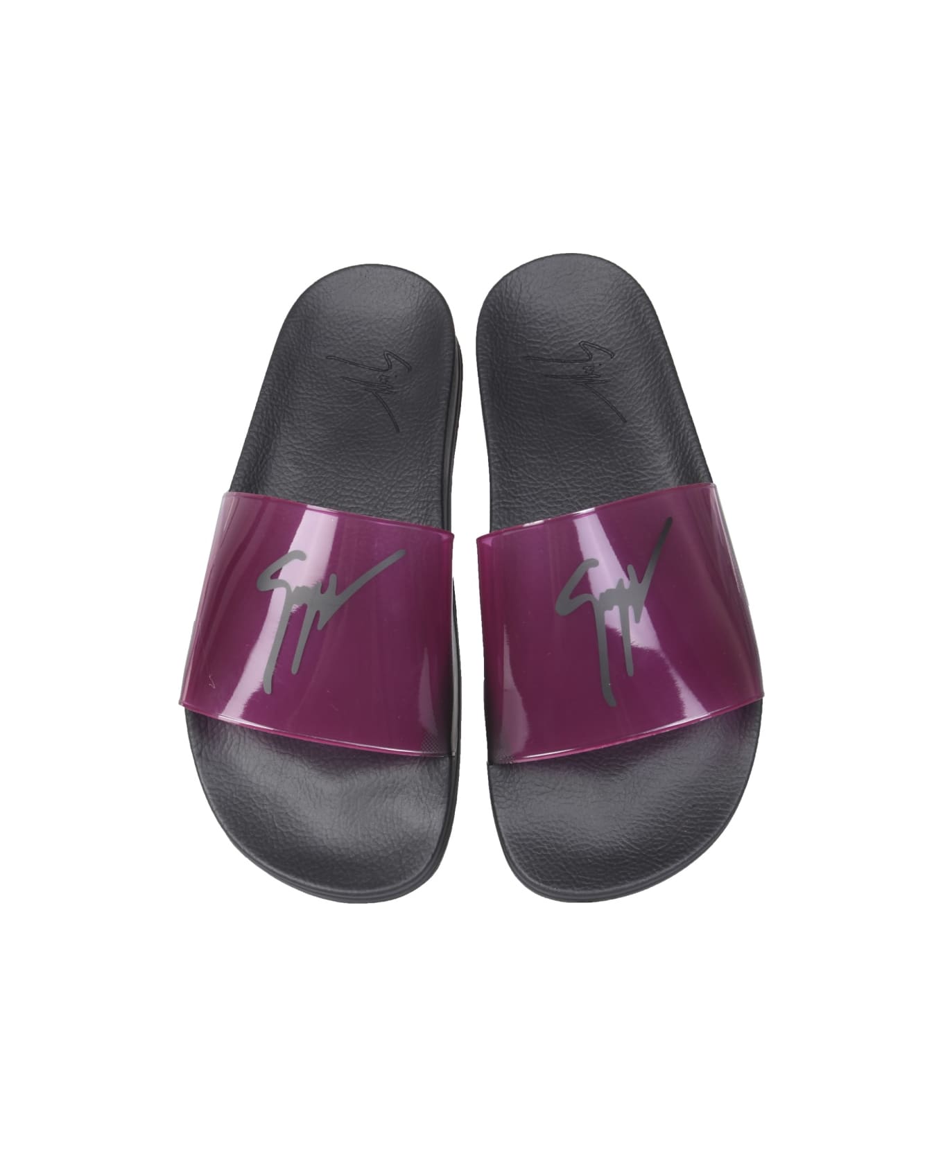 Giuseppe Zanotti Slide Sandals With Logo - FUCHSIA サンダル