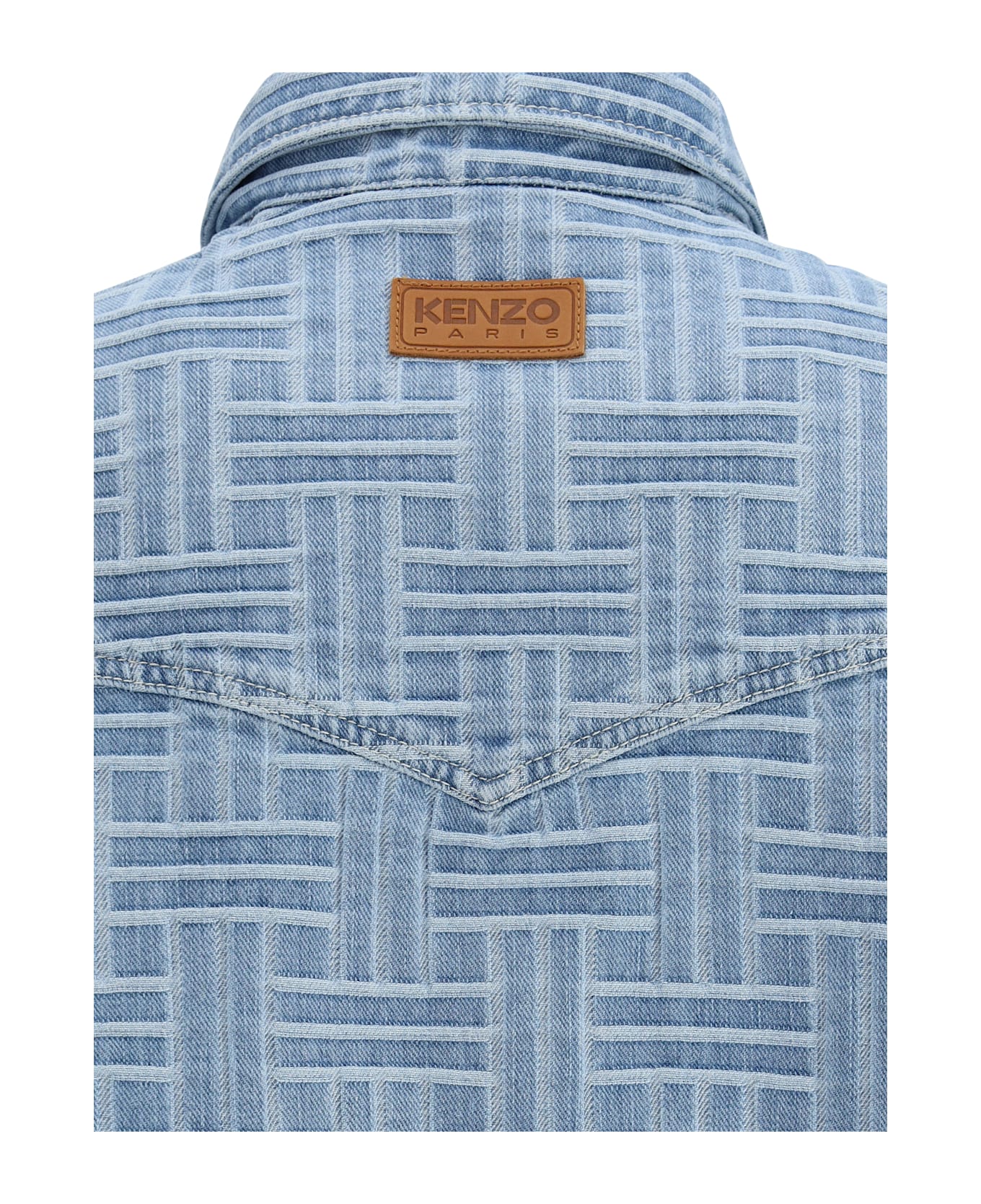 Kenzo Embroidered Denim Shirt - Bleached Blue