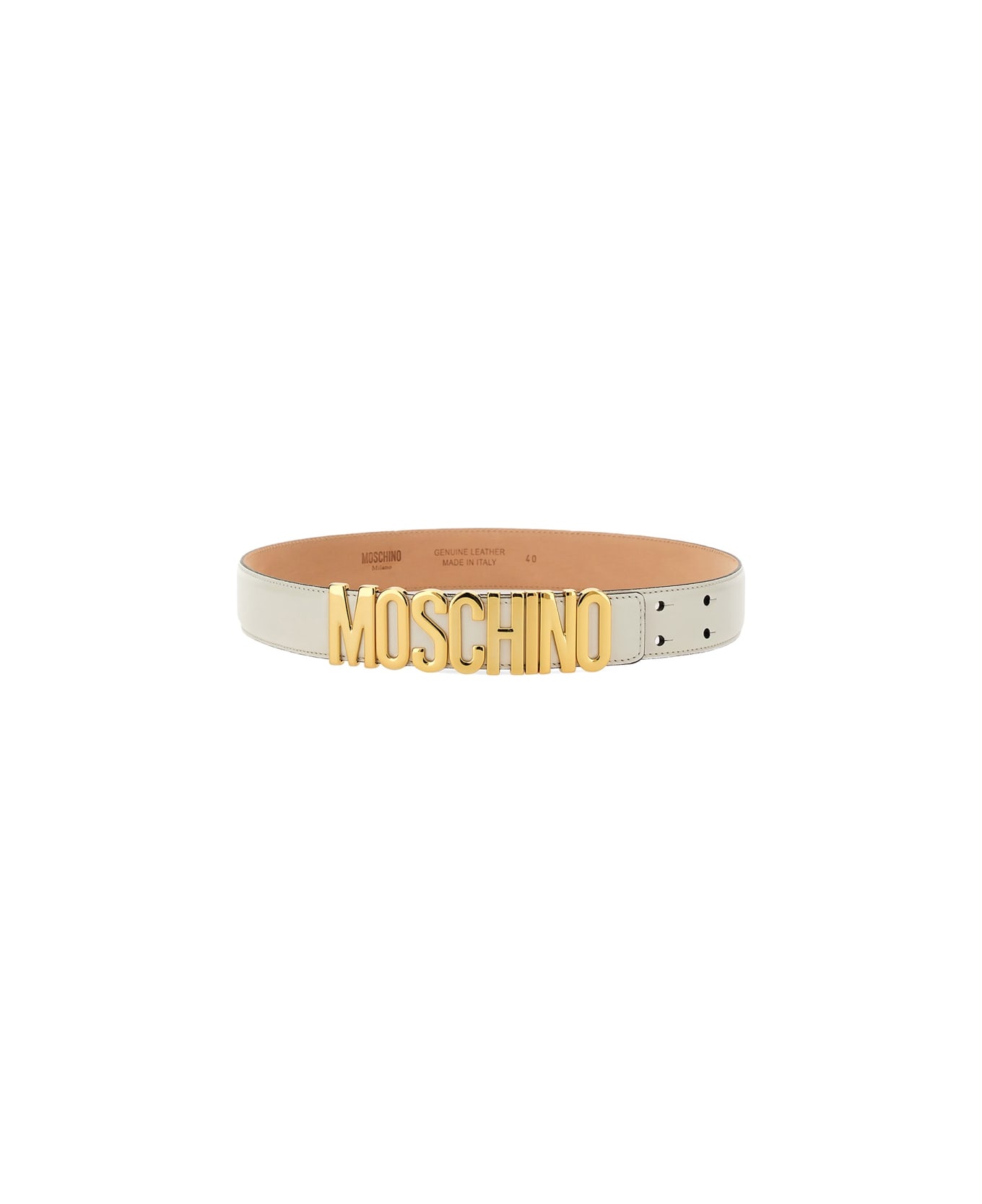 Moschino Leather Belt - WHITE ベルト