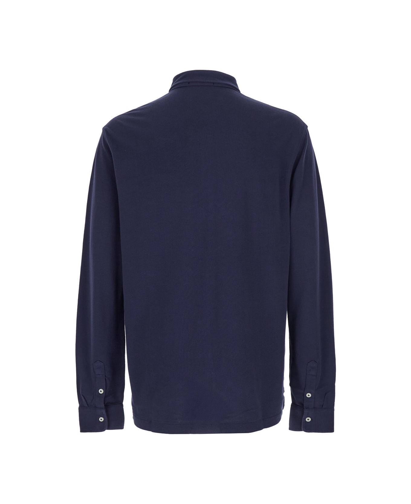 Polo Ralph Lauren "classic Fit" Blue Polo With Classic Collar And Embroidered Logo On The Front In Cotton Mesh Man - Blu