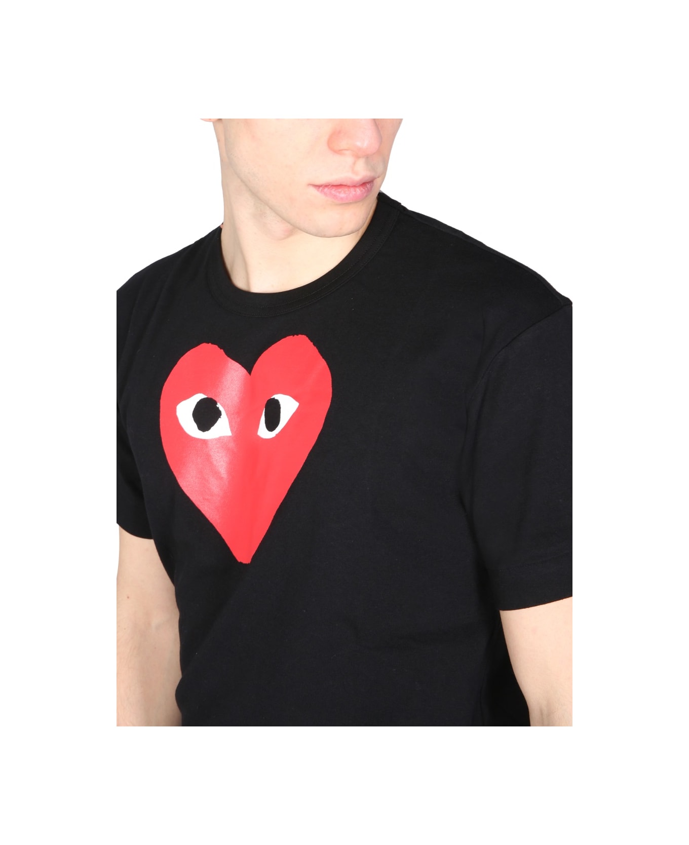 Comme des Garçons Play Logo Print T-shirt - BLACK シャツ