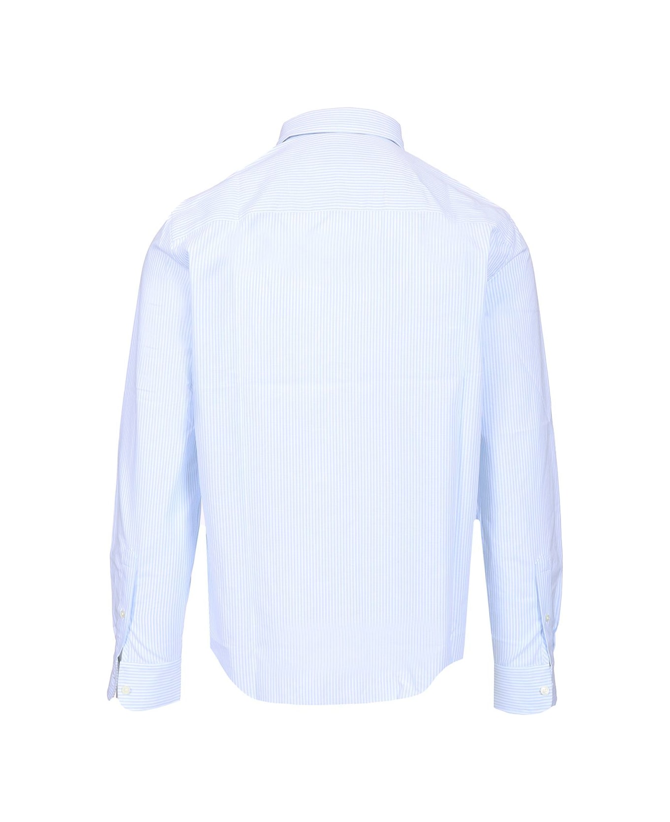 Ami Alexandre Mattiussi Striped 
ami De Coeur
 Shirt - Clear Blue