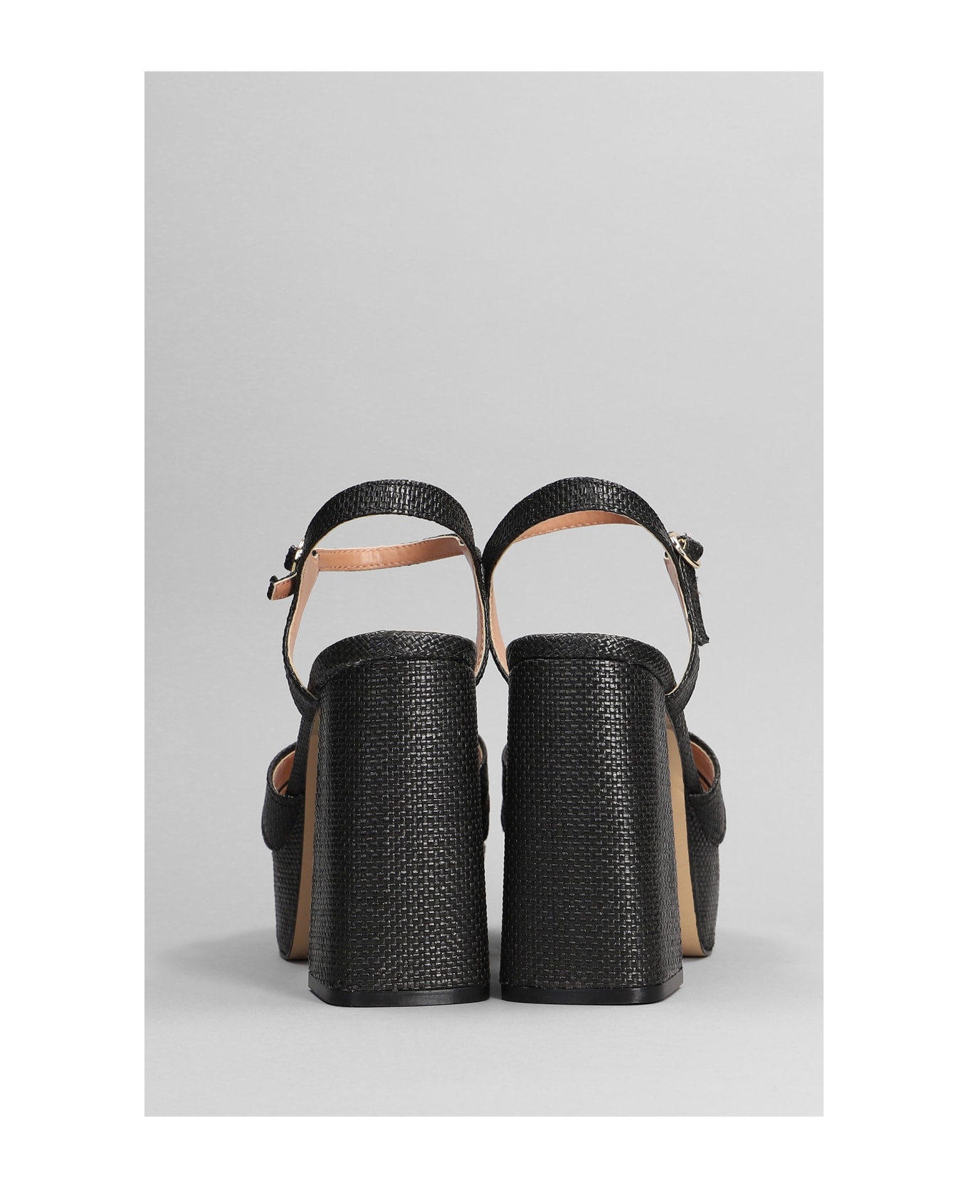 Bibi Lou Arden Sandals In Black Raffia - black