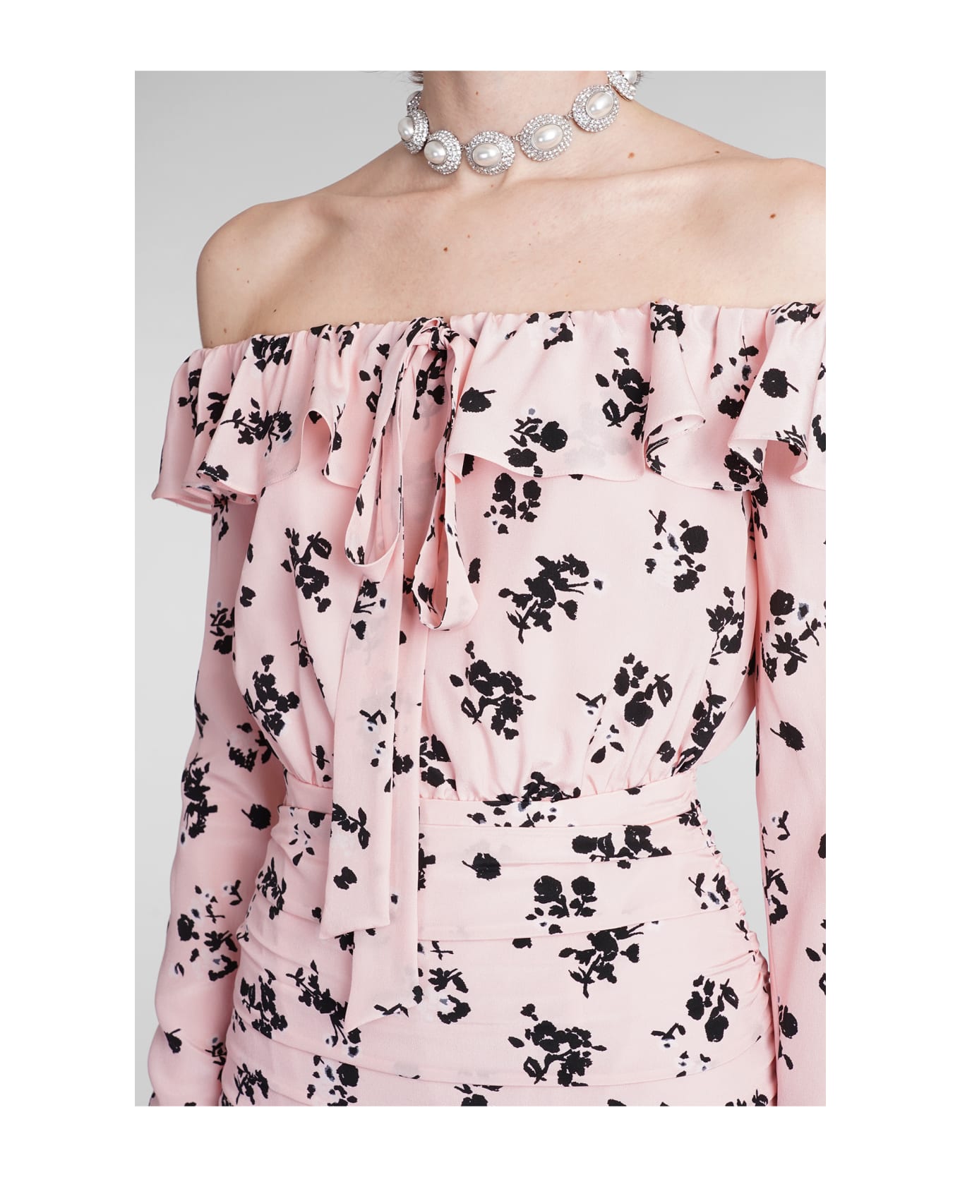 Alessandra Rich Dress In Rose-pink Silk - LIGHTPINK