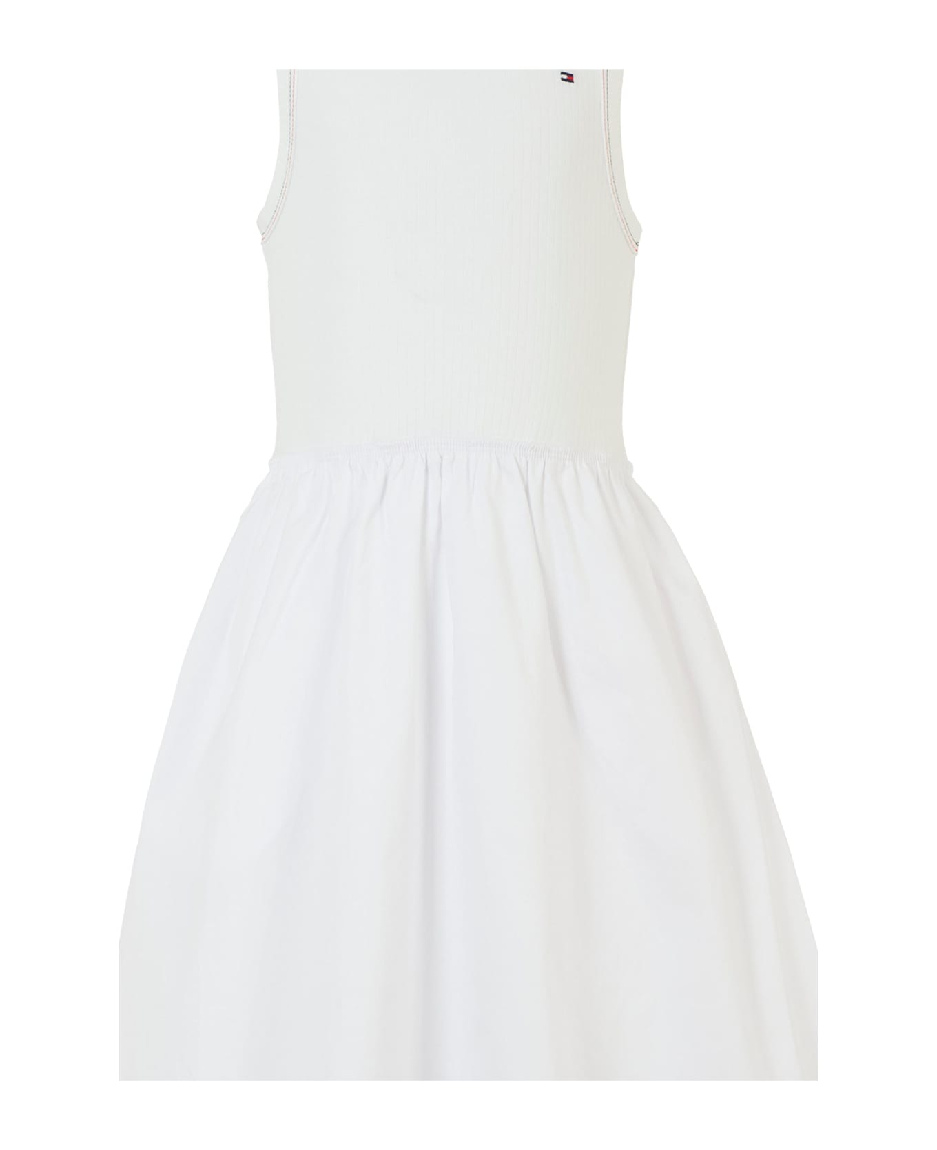 Tommy Hilfiger White Dress For Girl With Flag - White