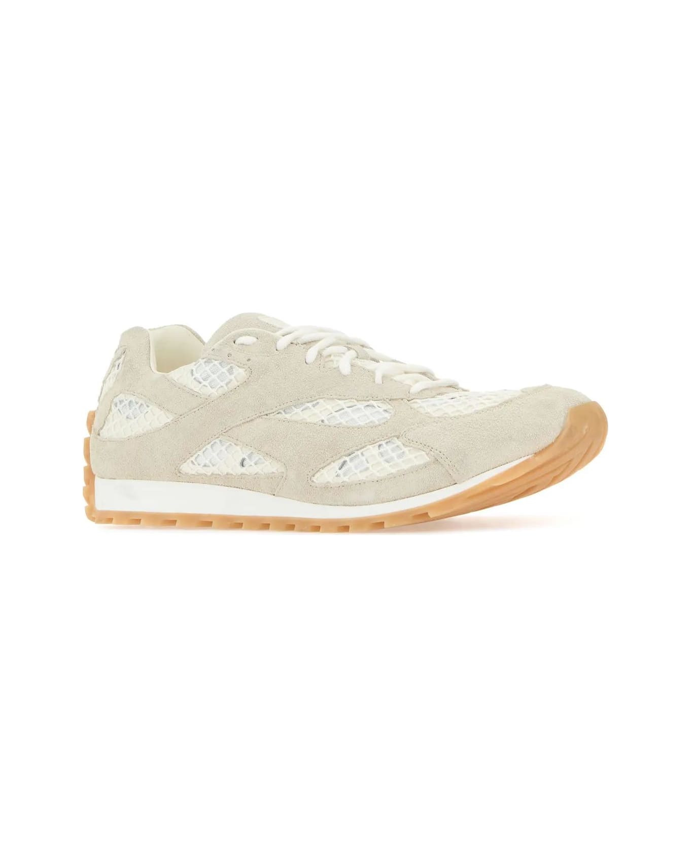 Bottega Veneta Bicolor Mesh And Suede Orbit Sneakers - SEASALT