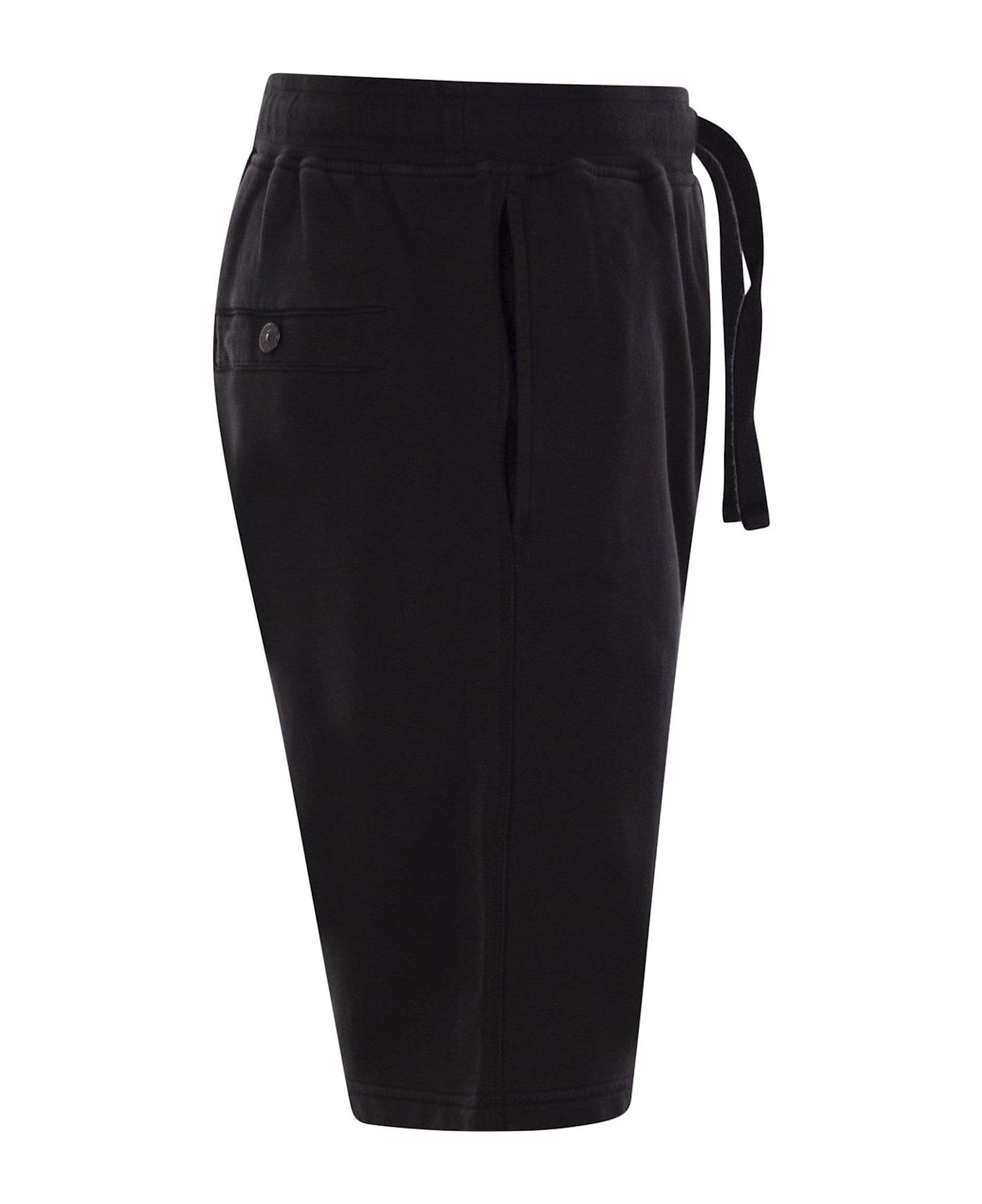 Stone Island Logo-patch Drawstring Shorts - Nero
