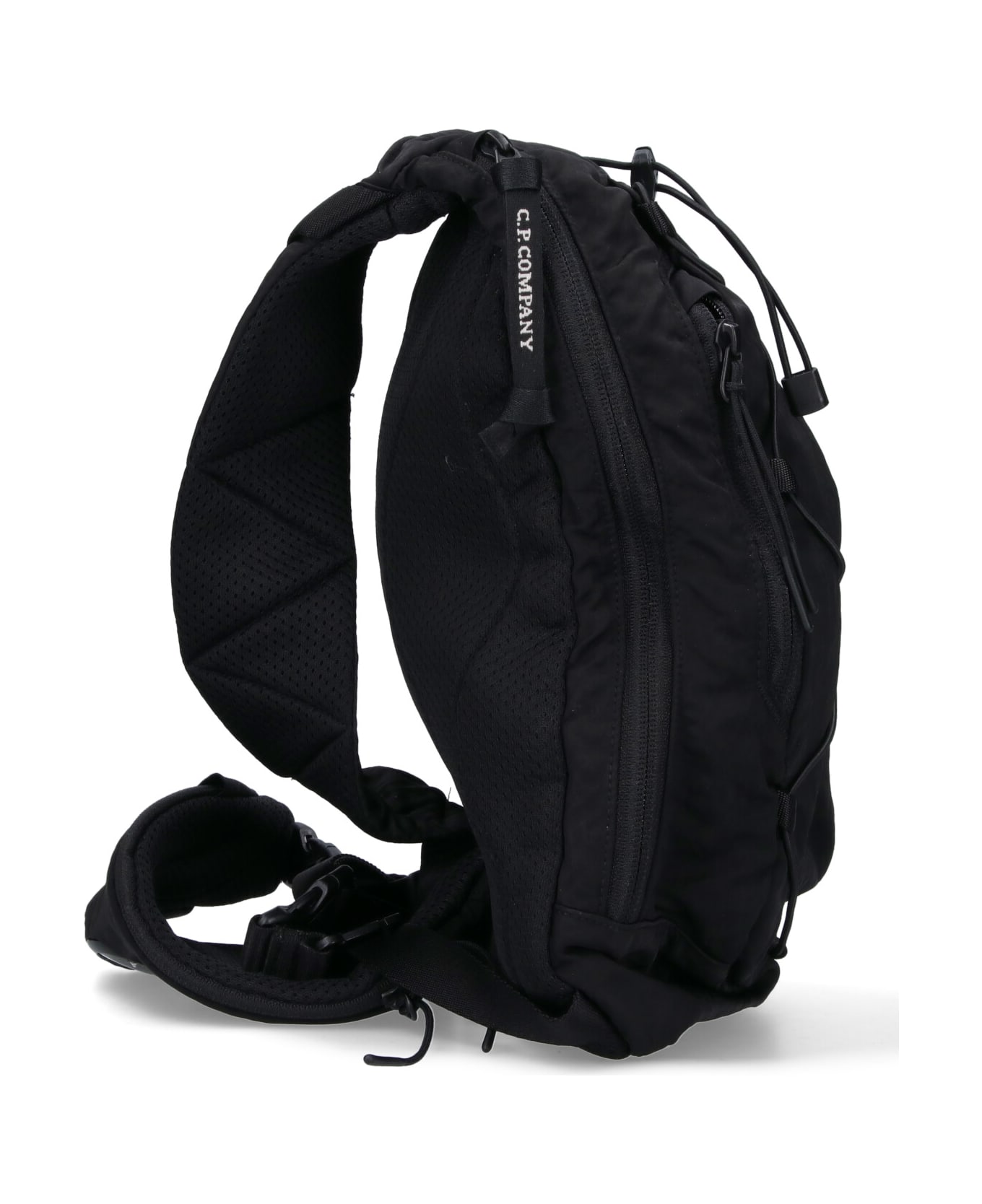 C.P. Company One-shoulder Logo Backpack - BLACK