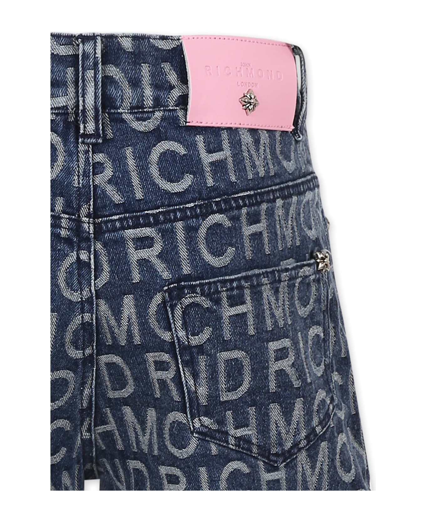 Richmond Denim Shorts For Girl With Logo - Denim