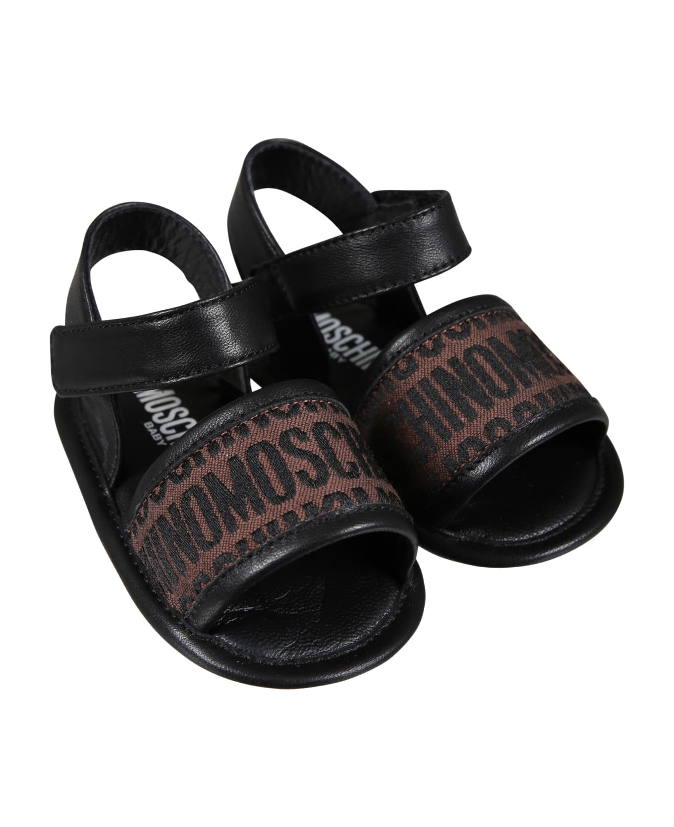 Moschino Brown Sandals For Babykids With Logo - Brown