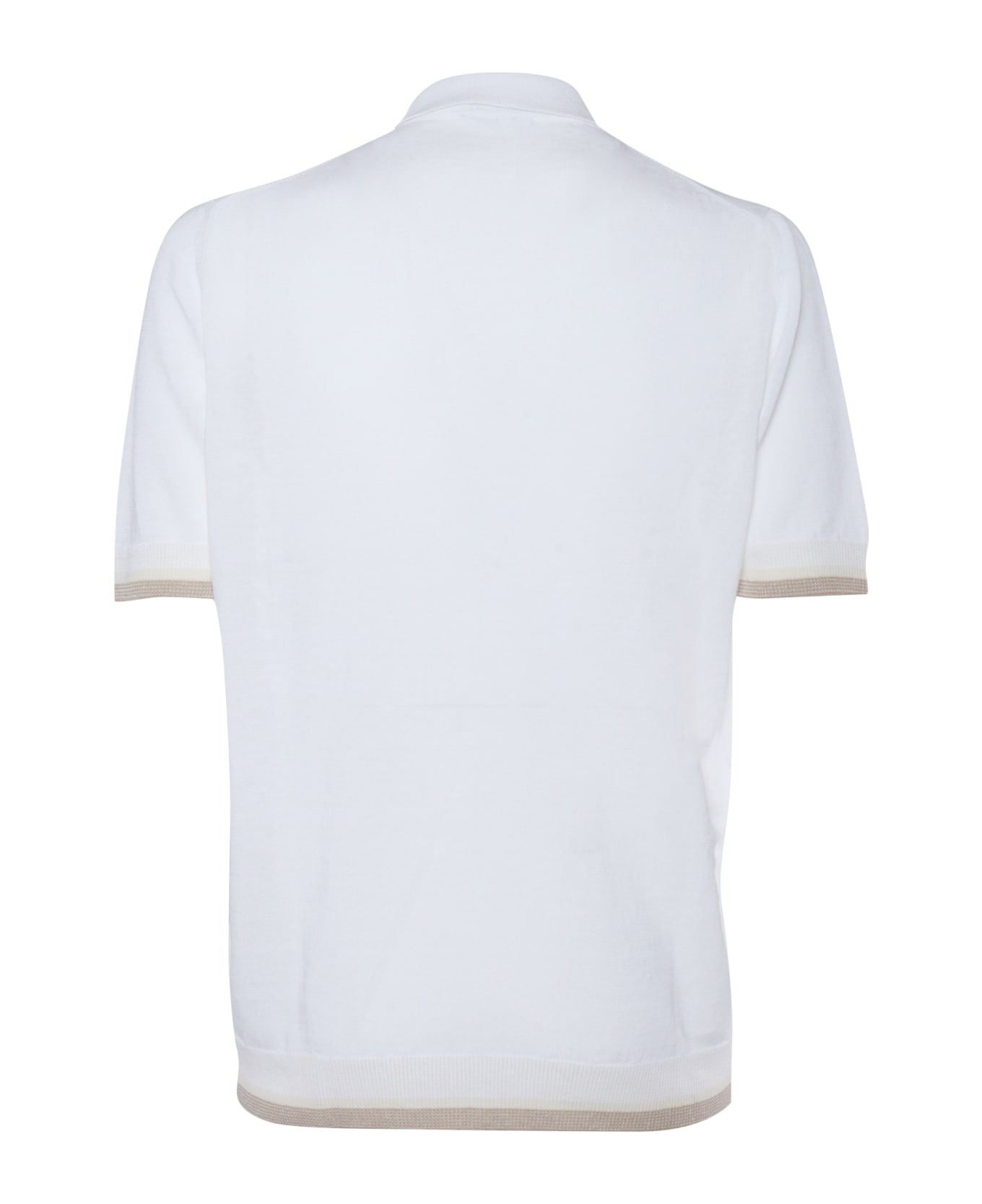 Peserico White Tricot Polo Shirt - WHITE ポロシャツ