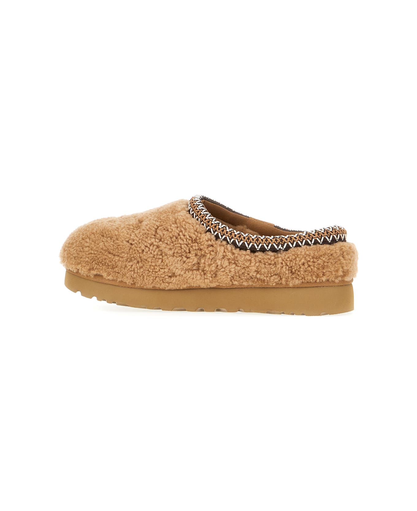 UGG Camel Fabric Tasman Maxi Curly Slippers - Cammello