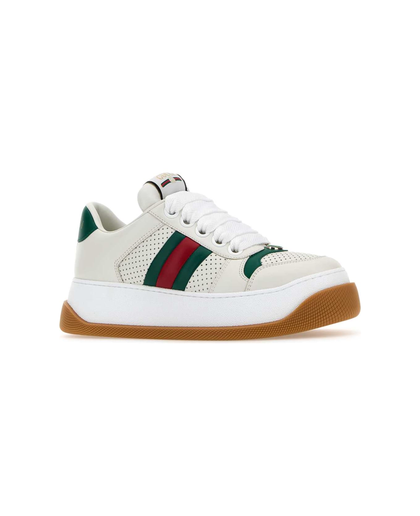 Gucci White Leather Screener Sneakers - GRWHWHEMEEMEROC スニーカー