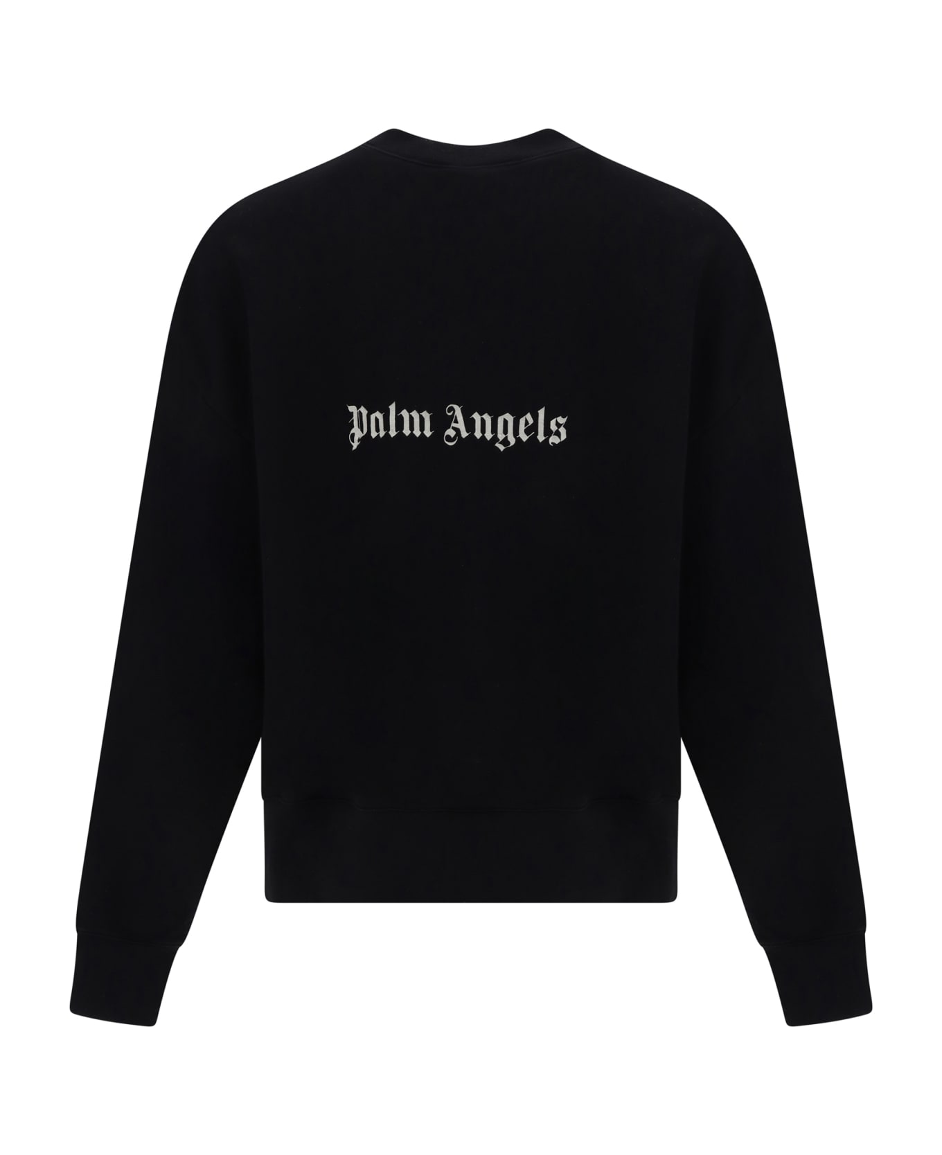Palm Angels Black Sweatshirt With Front And Back Logo - Black Off White